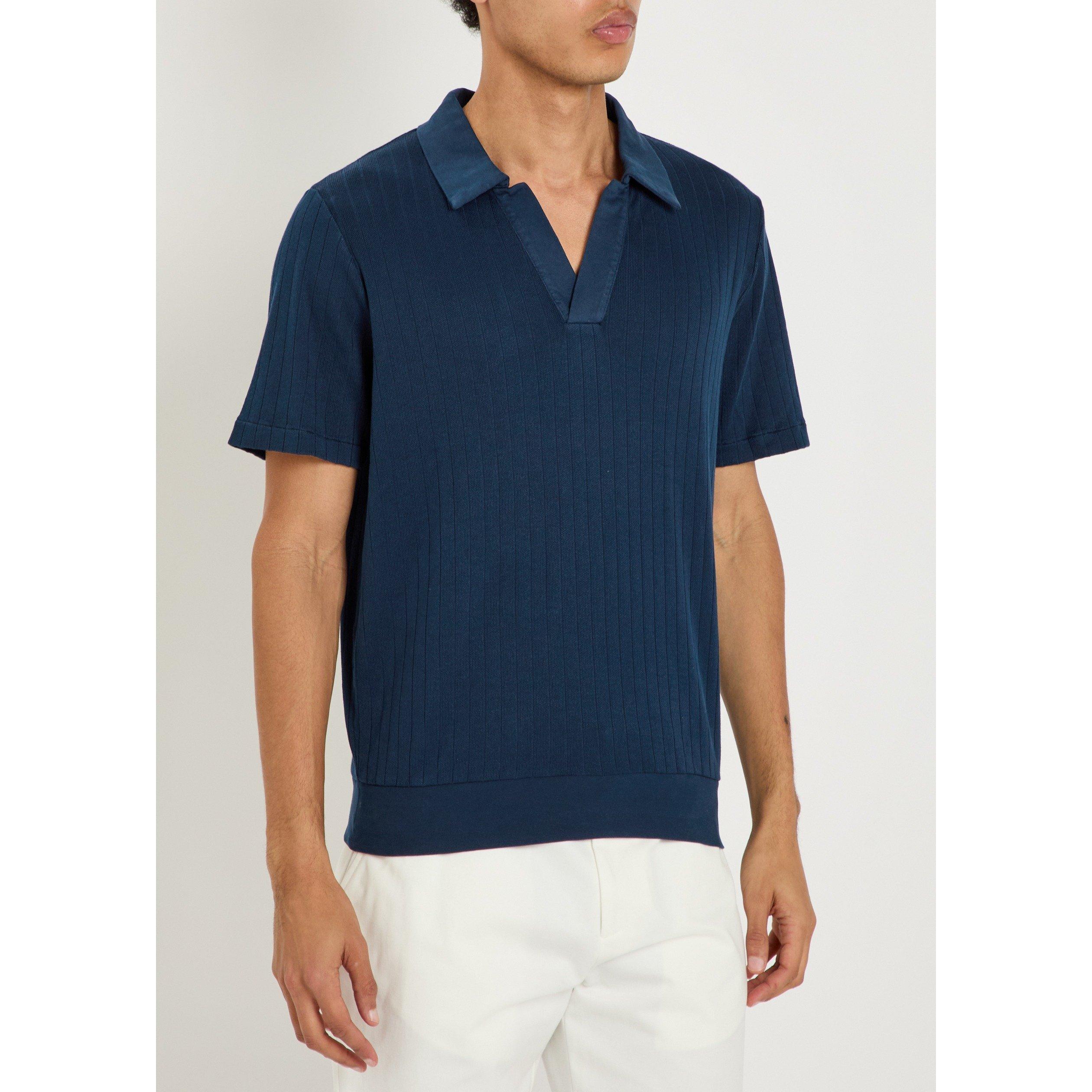 NAVY - Oliver Spencer - Men's Short-Sleeve Cotton Polo Shirt - 2