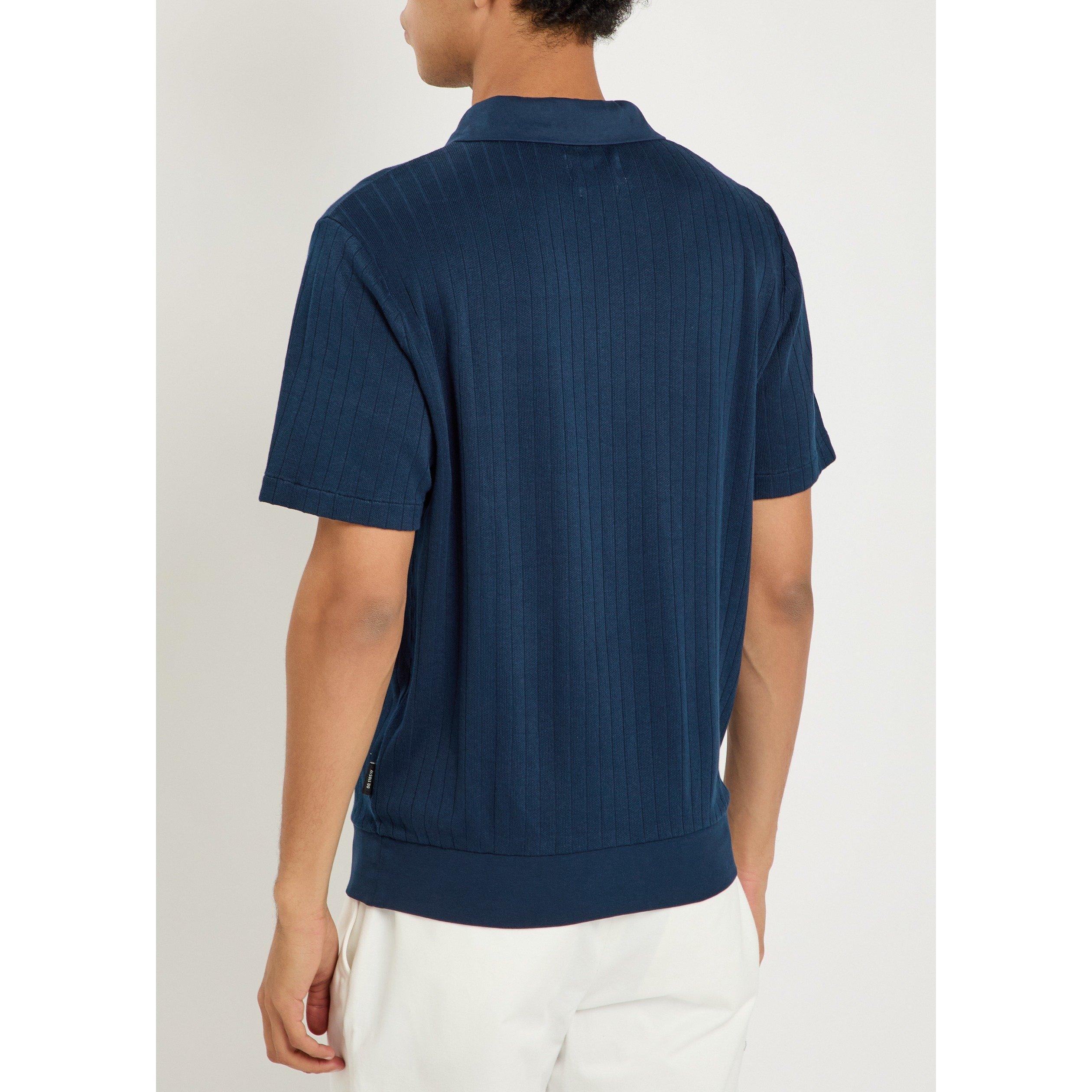 NAVY - Oliver Spencer - Men's Short-Sleeve Cotton Polo Shirt - 3