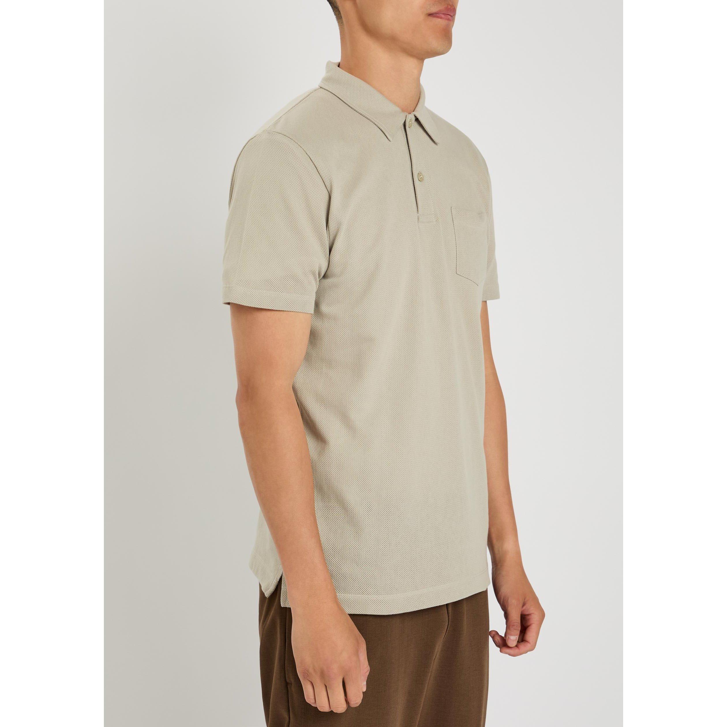 LIGHT GREY - Sunspel - Men's Riviera Short-Sleeve Cotton Polo Shirt - 2
