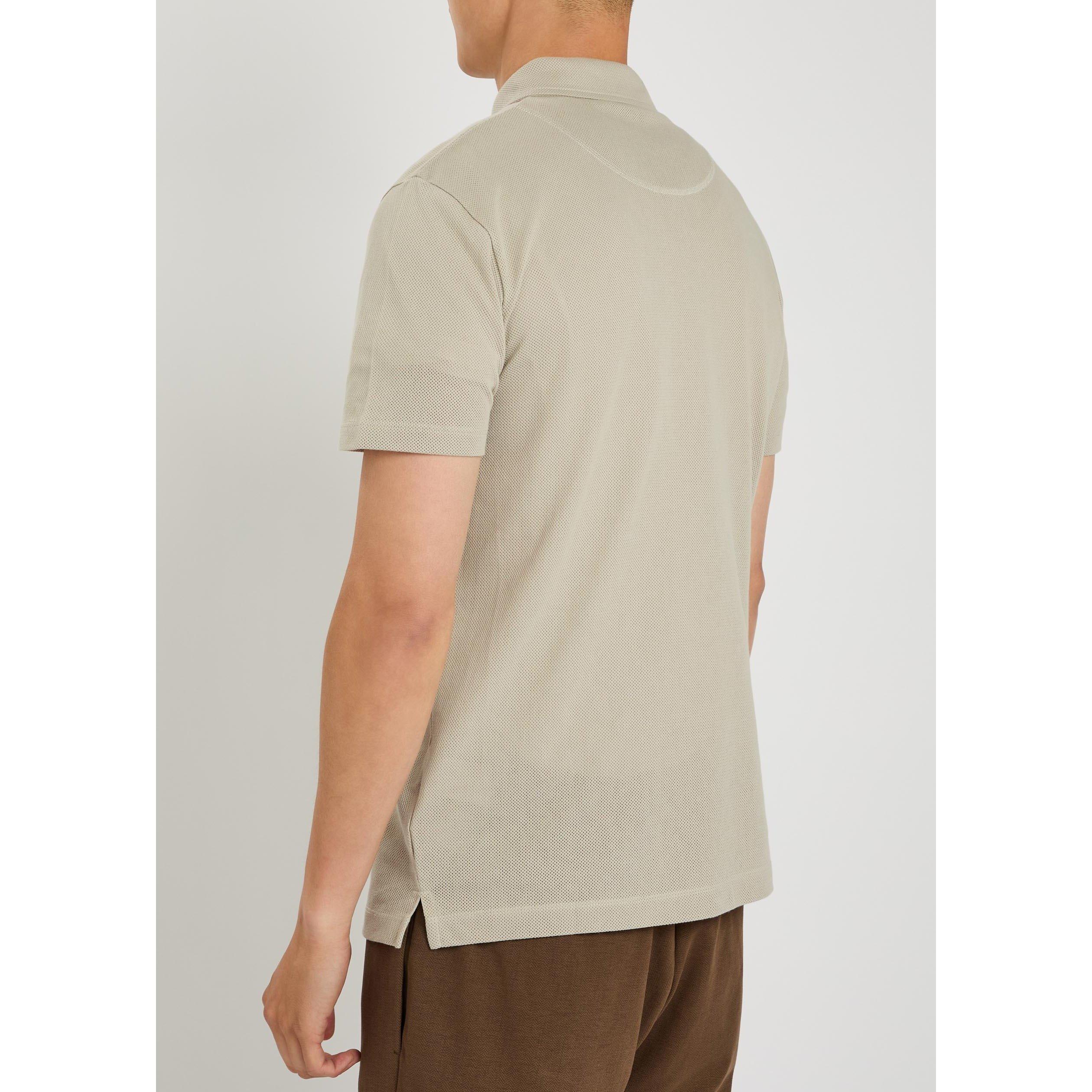 LIGHT GREY - Sunspel - Men's Riviera Short-Sleeve Cotton Polo Shirt - 3