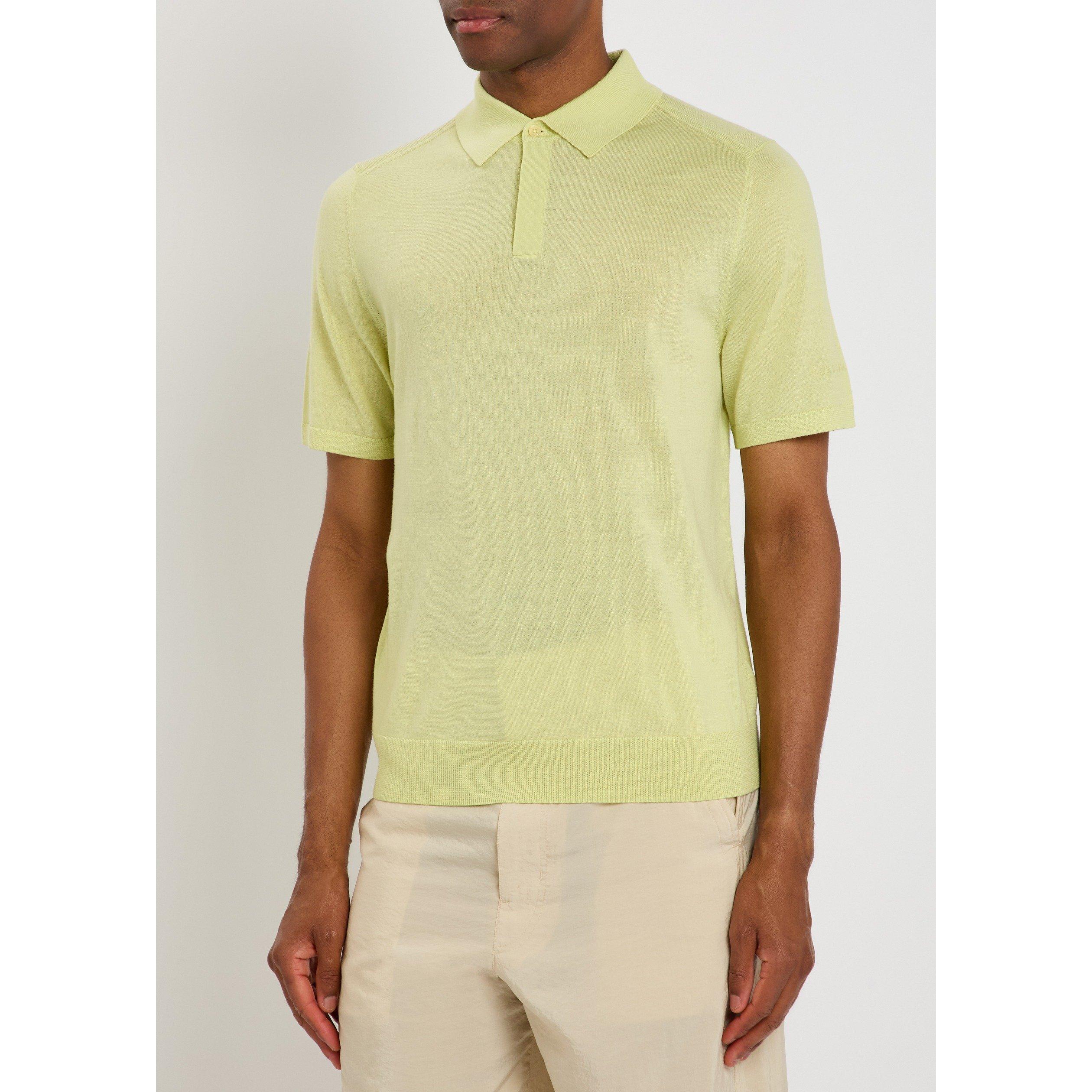 YELLOW - Paul Smith - Men's Merino Wool Short-Sleeve Polo Shirt - 2
