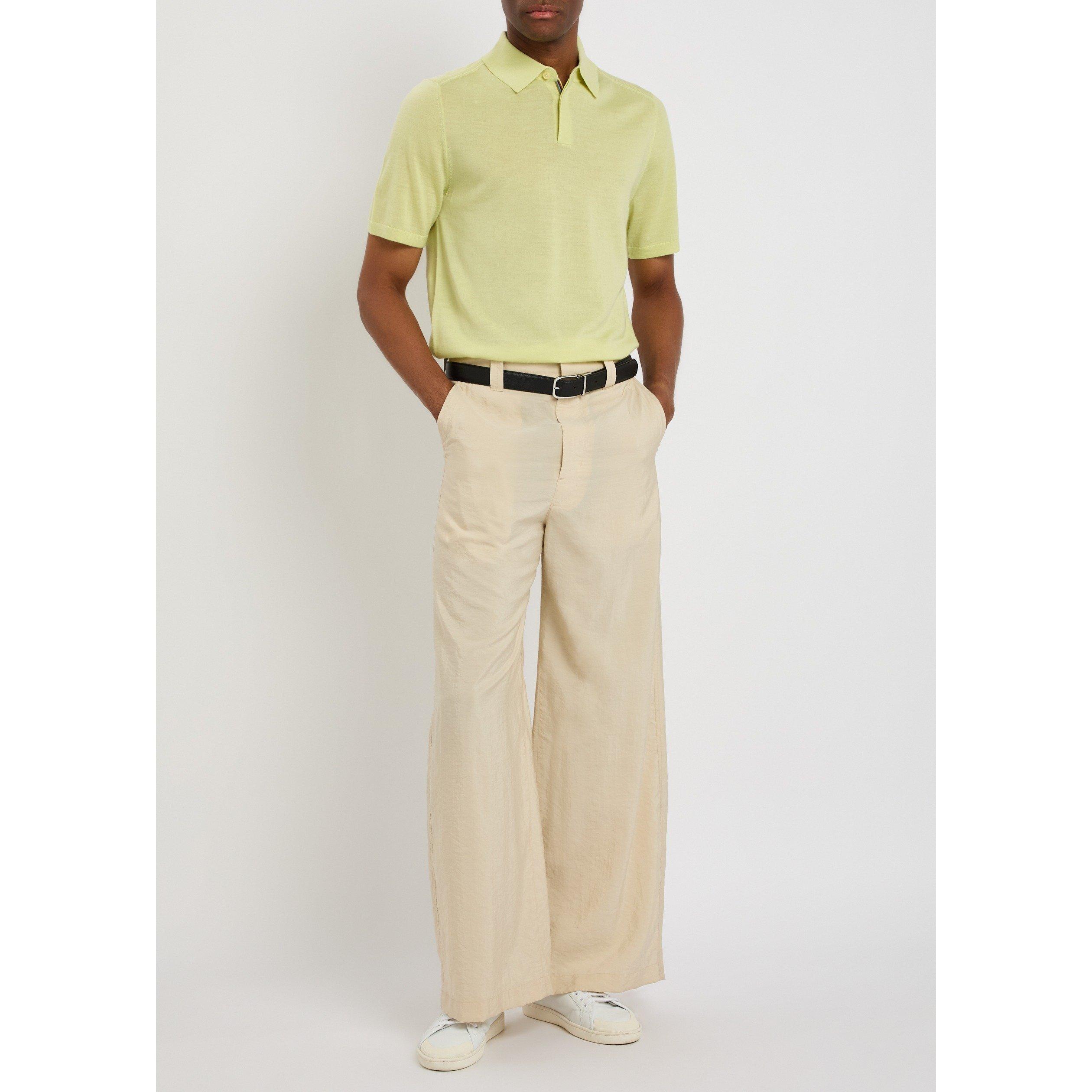 YELLOW - Paul Smith - Men's Merino Wool Short-Sleeve Polo Shirt - 5