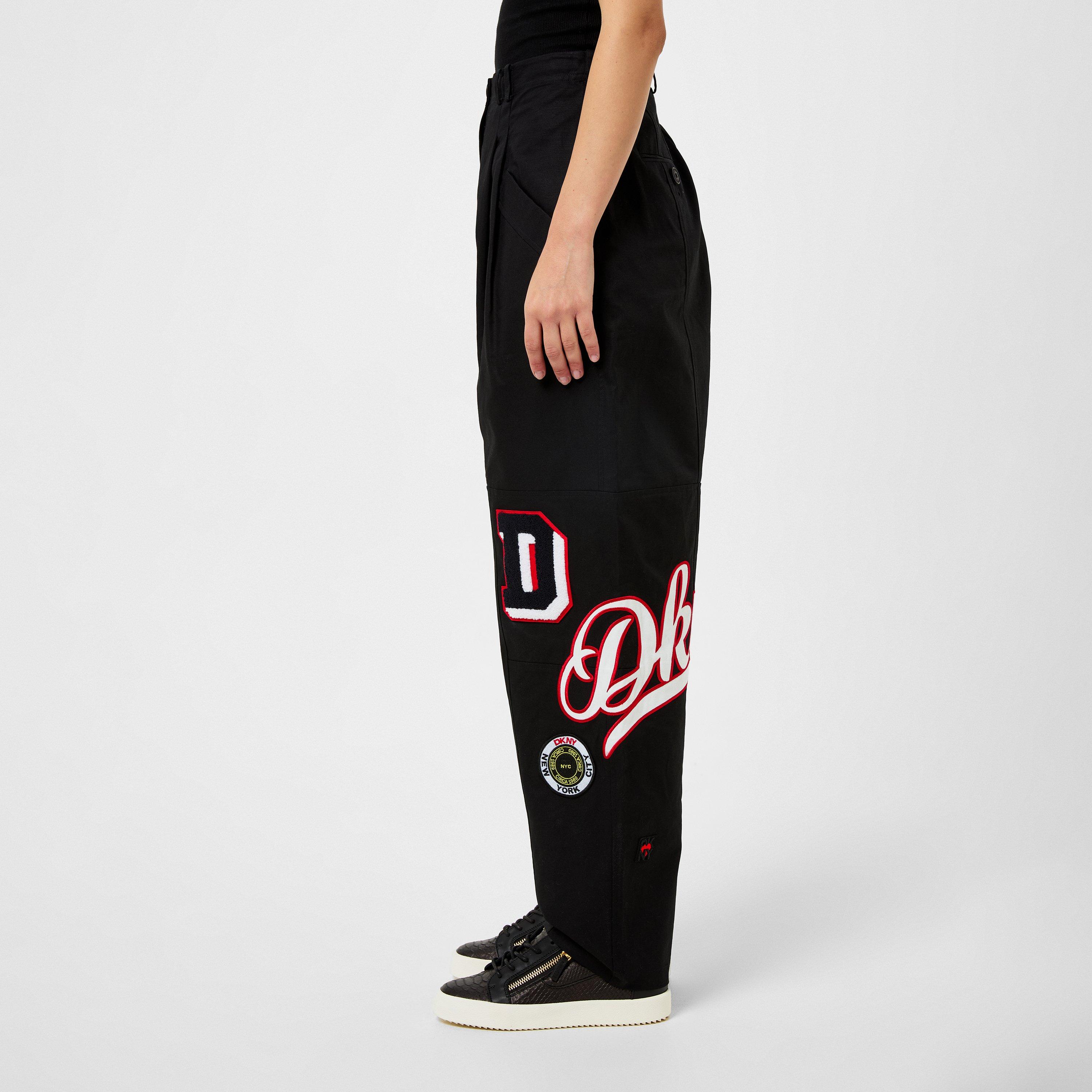 Black - DKNY - Women's Patchwork Straight Leg Trouser - 2