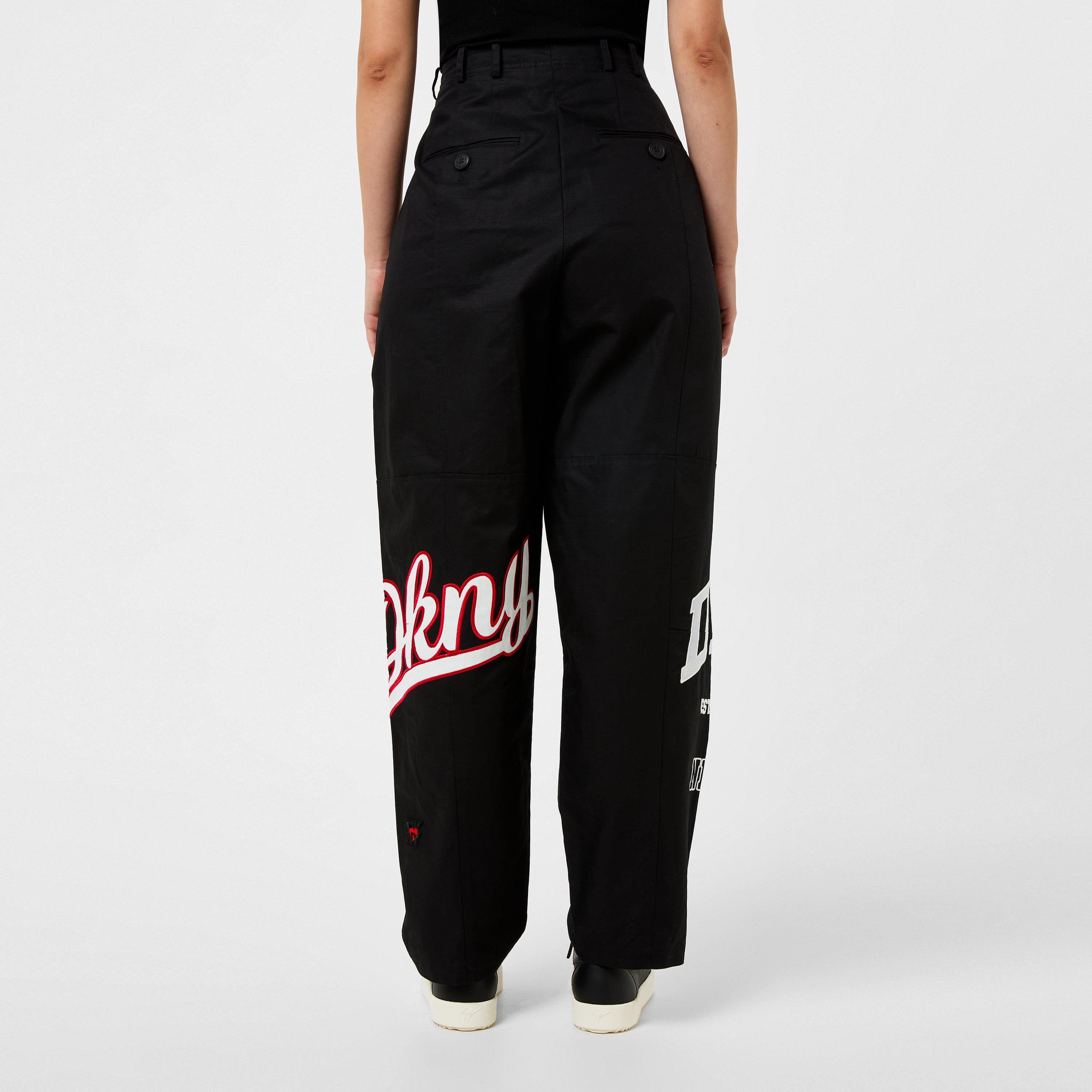 Black - DKNY - Women's Patchwork Straight Leg Trouser - 3