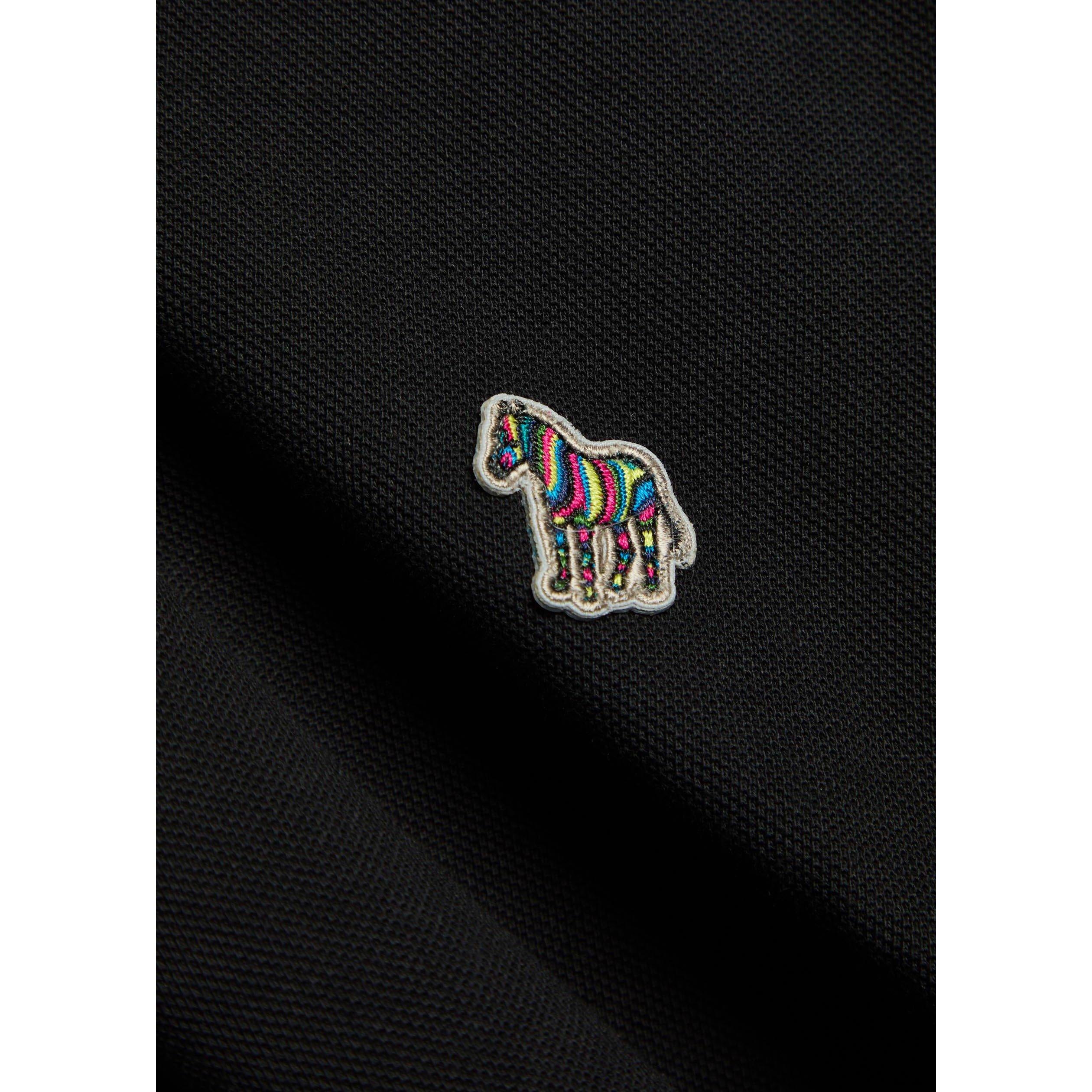 BLACK - PS Paul Smith - Men's Zebra Logo Cotton Short-Sleeve Polo Shirt - 4