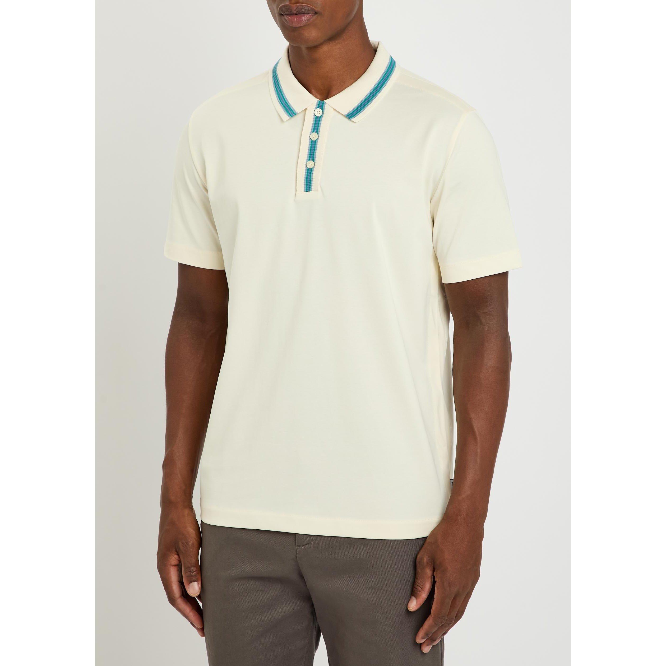 WHITE - PS Paul Smith - Men's Cotton Short-Sleeve Polo Shirt - 2