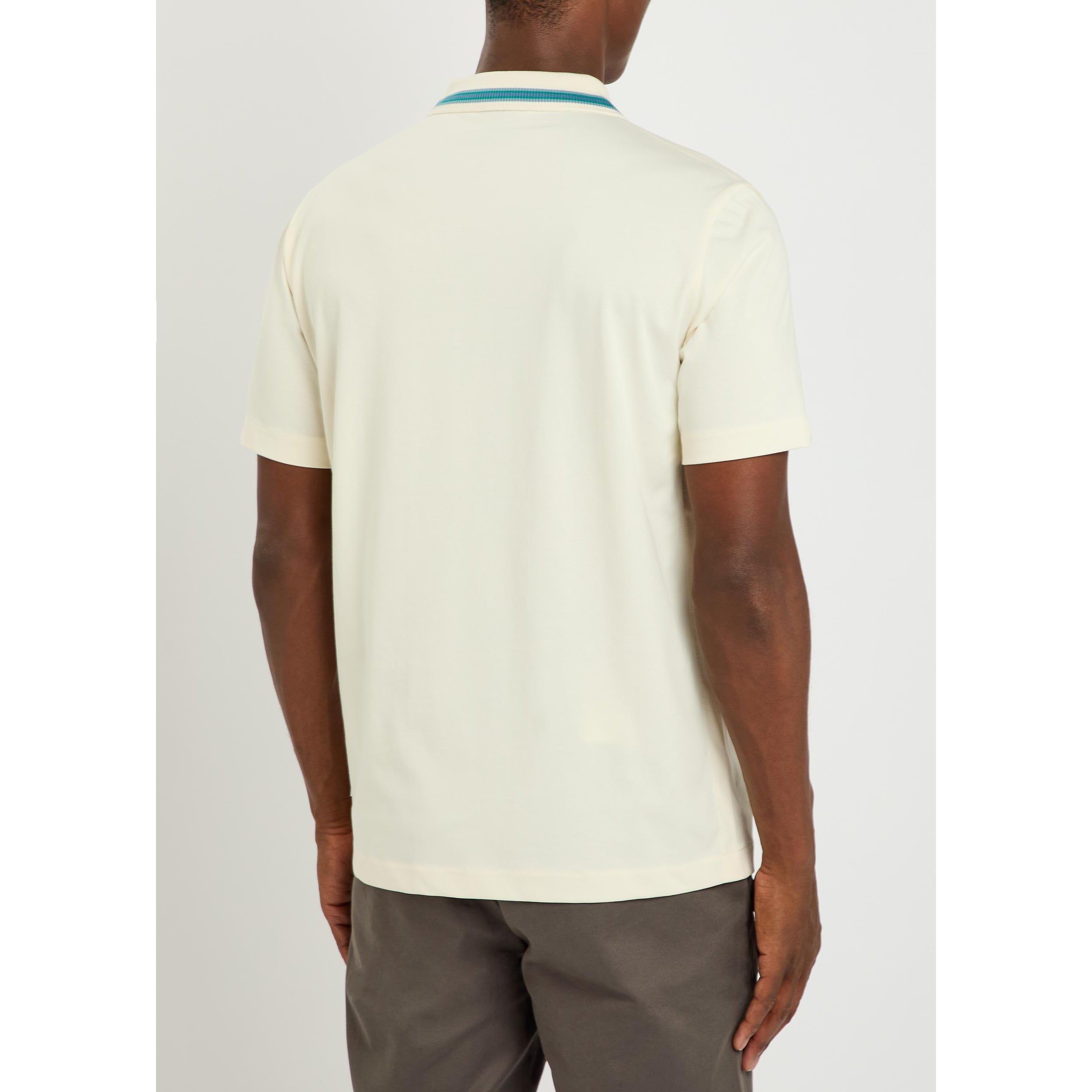 WHITE - PS Paul Smith - Men's Cotton Short-Sleeve Polo Shirt - 3