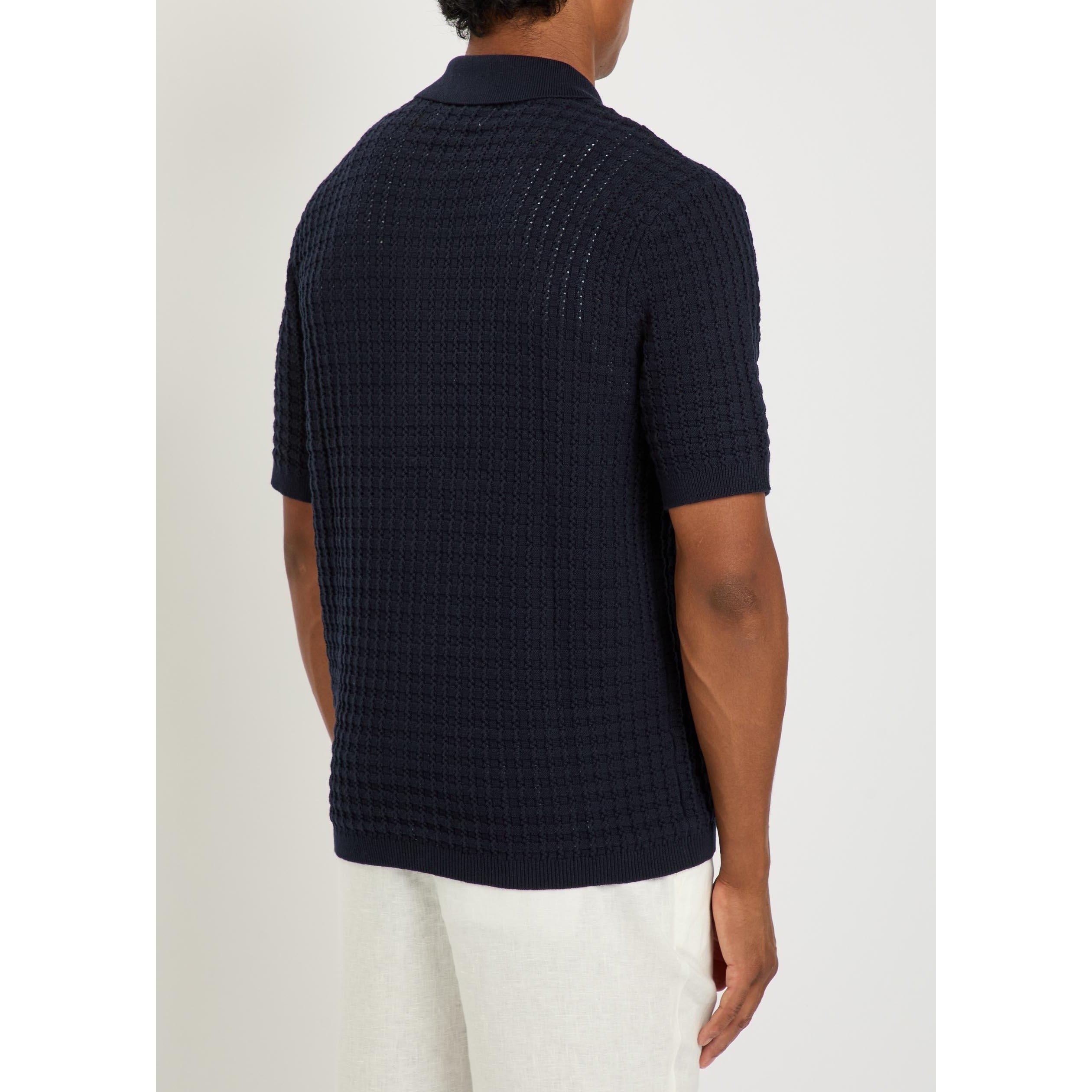 NAVY - Wax London - Men's Goldie Cotton Short-Sleeve Relaxed-Fit Polo Shirt - 3