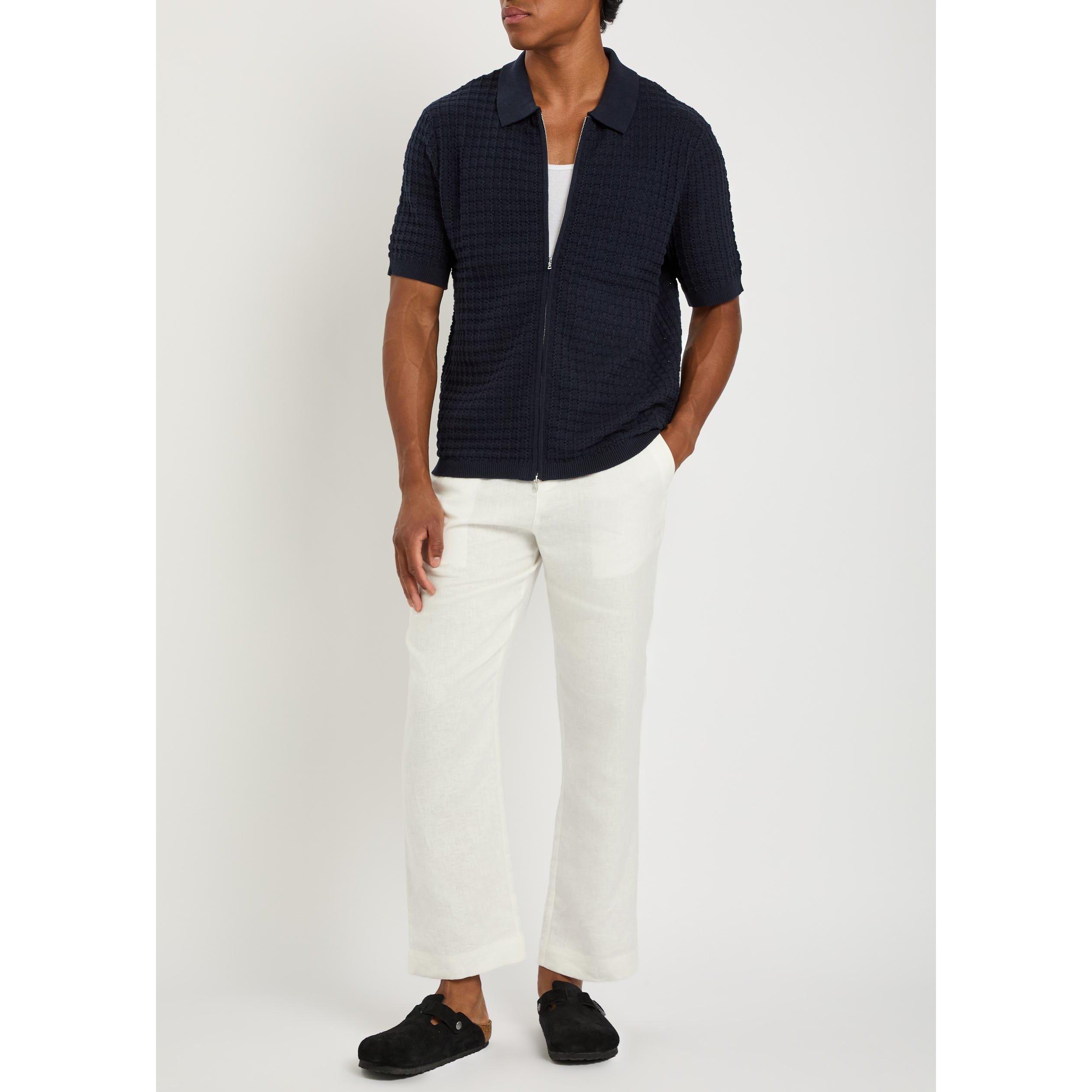 NAVY - Wax London - Men's Goldie Cotton Short-Sleeve Relaxed-Fit Polo Shirt - 5