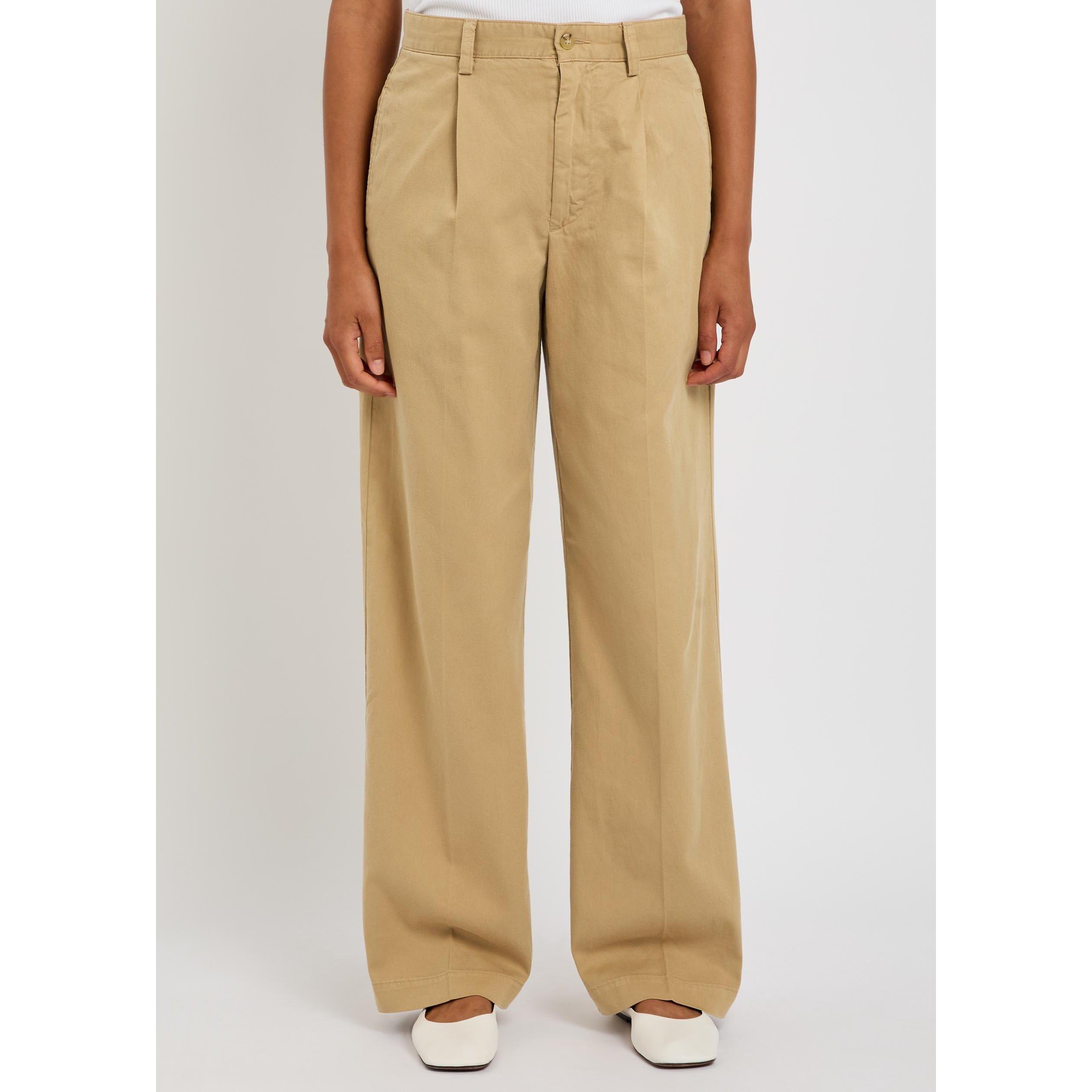 BROWN - Polo Ralph Lauren - Women's Cotton Straight-Leg Trousers - 2