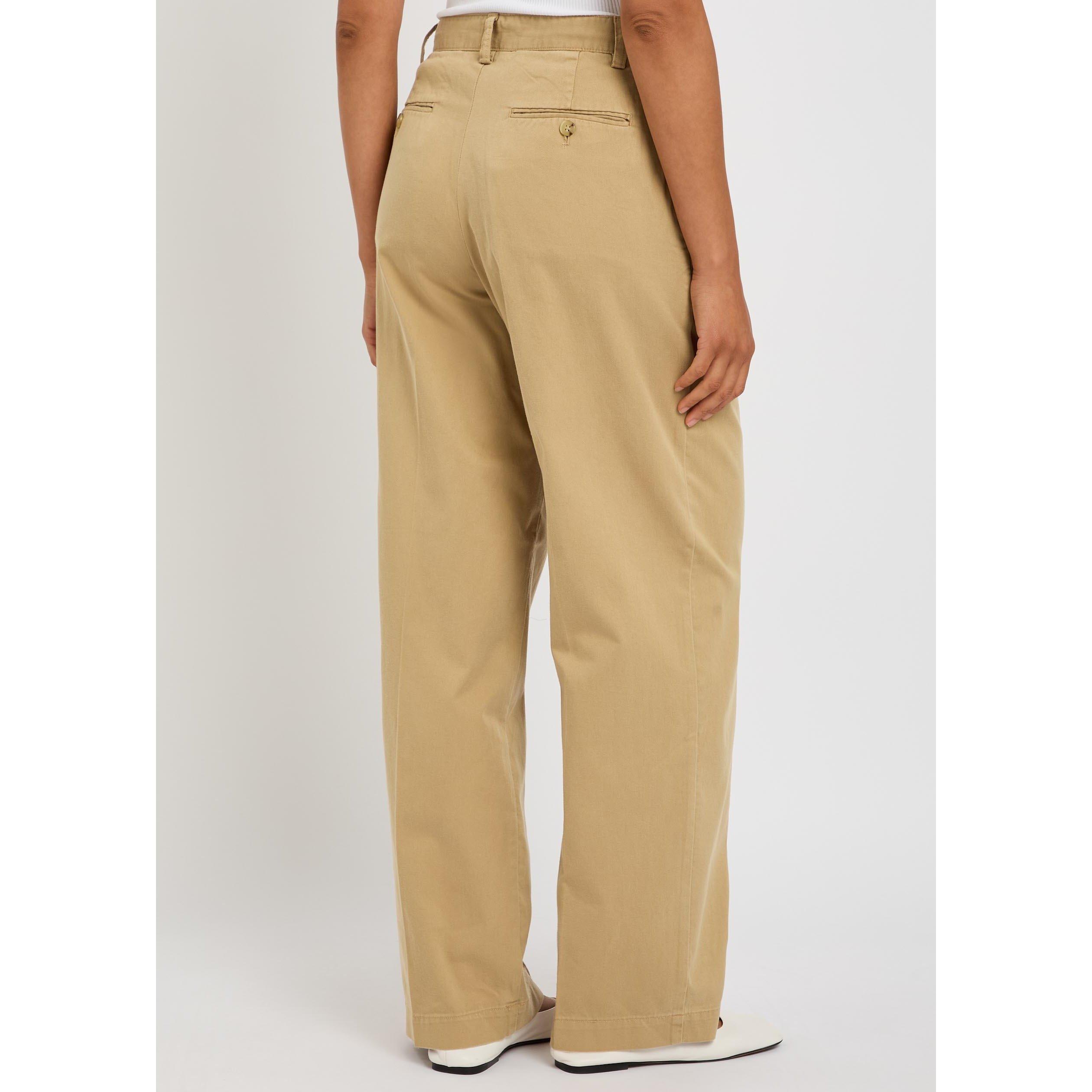 BROWN - Polo Ralph Lauren - Women's Cotton Straight-Leg Trousers - 3