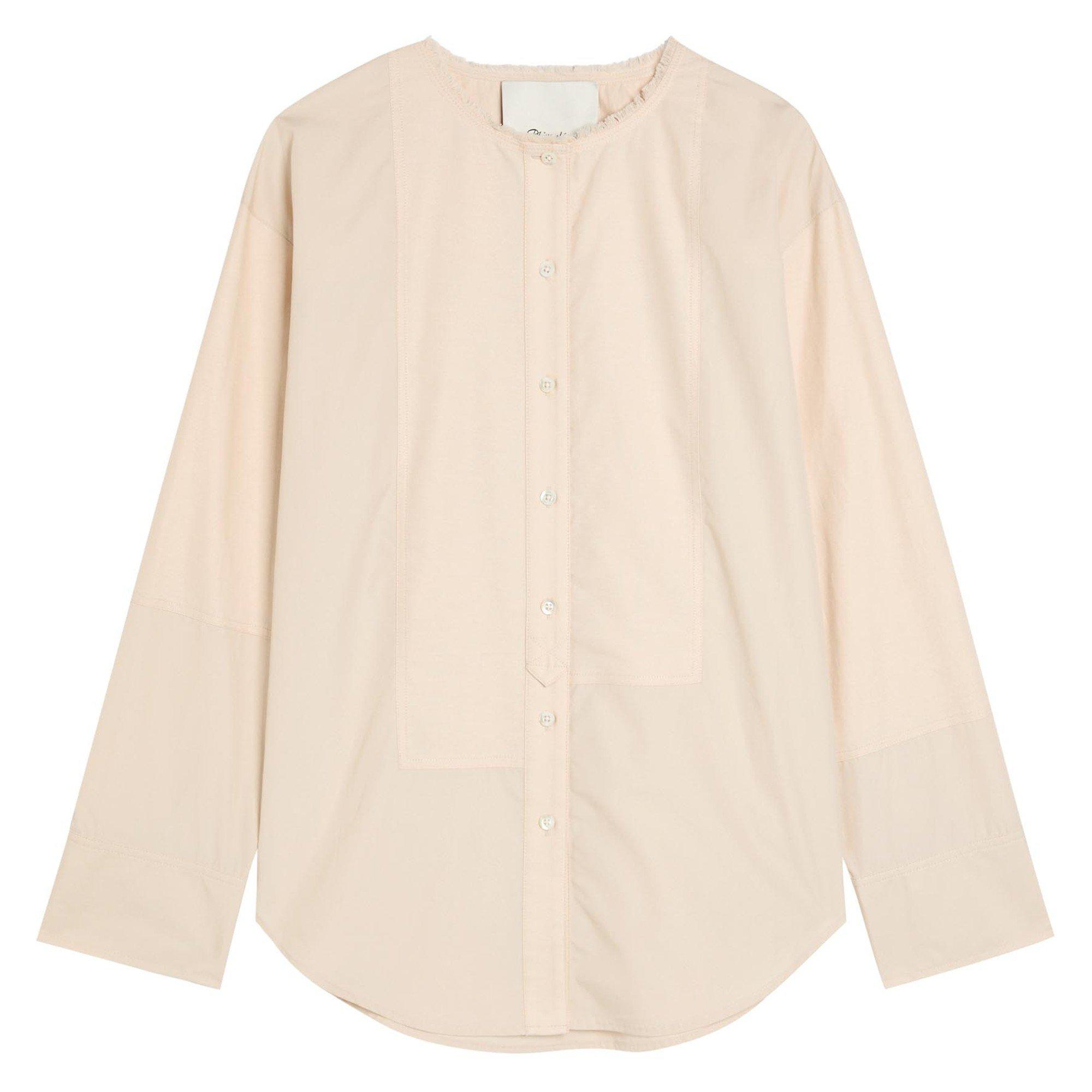 STONE - Philip Lim - S COLLARLESS COTTON POPLIN SHI - 1