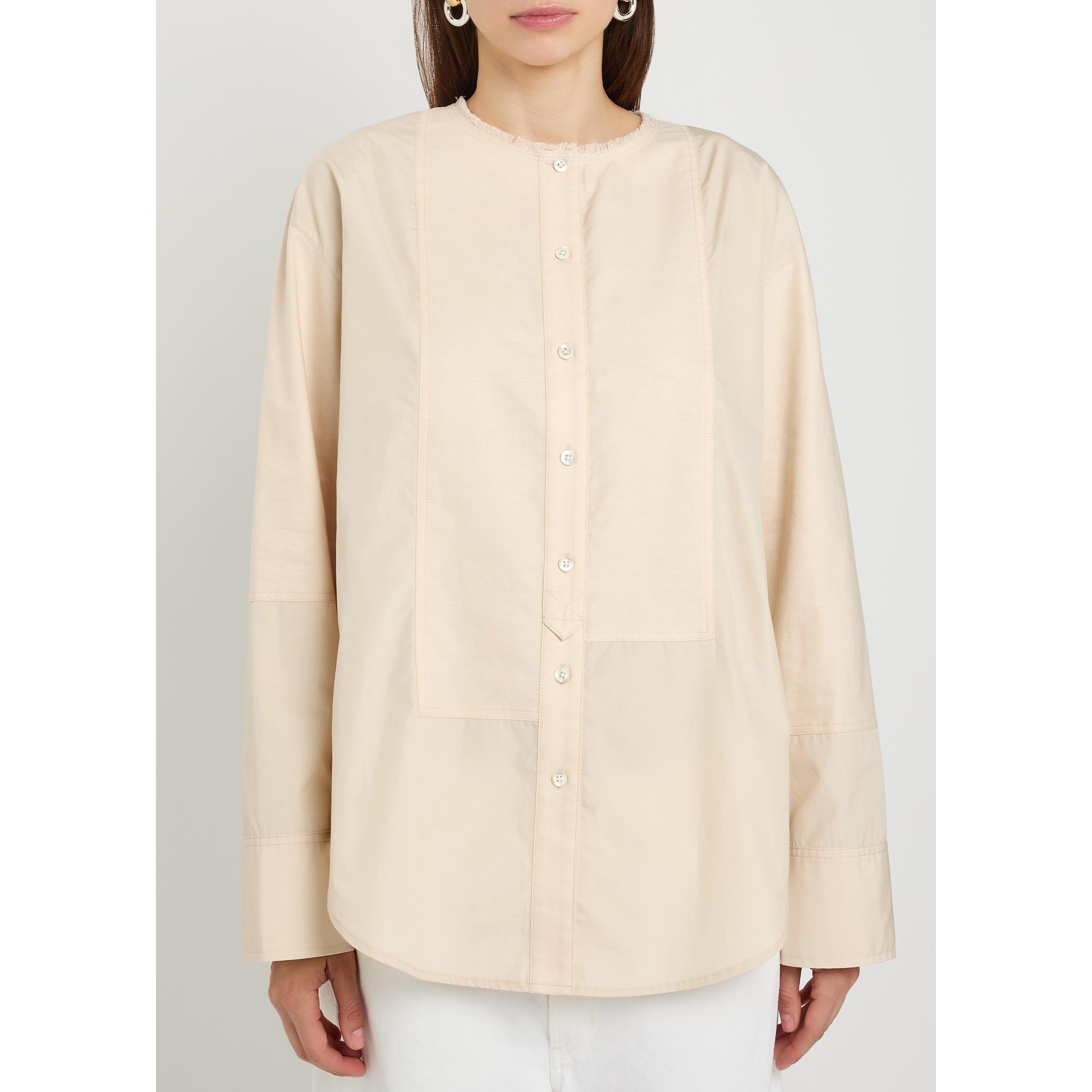 STONE - Philip Lim - S COLLARLESS COTTON POPLIN SHI - 2