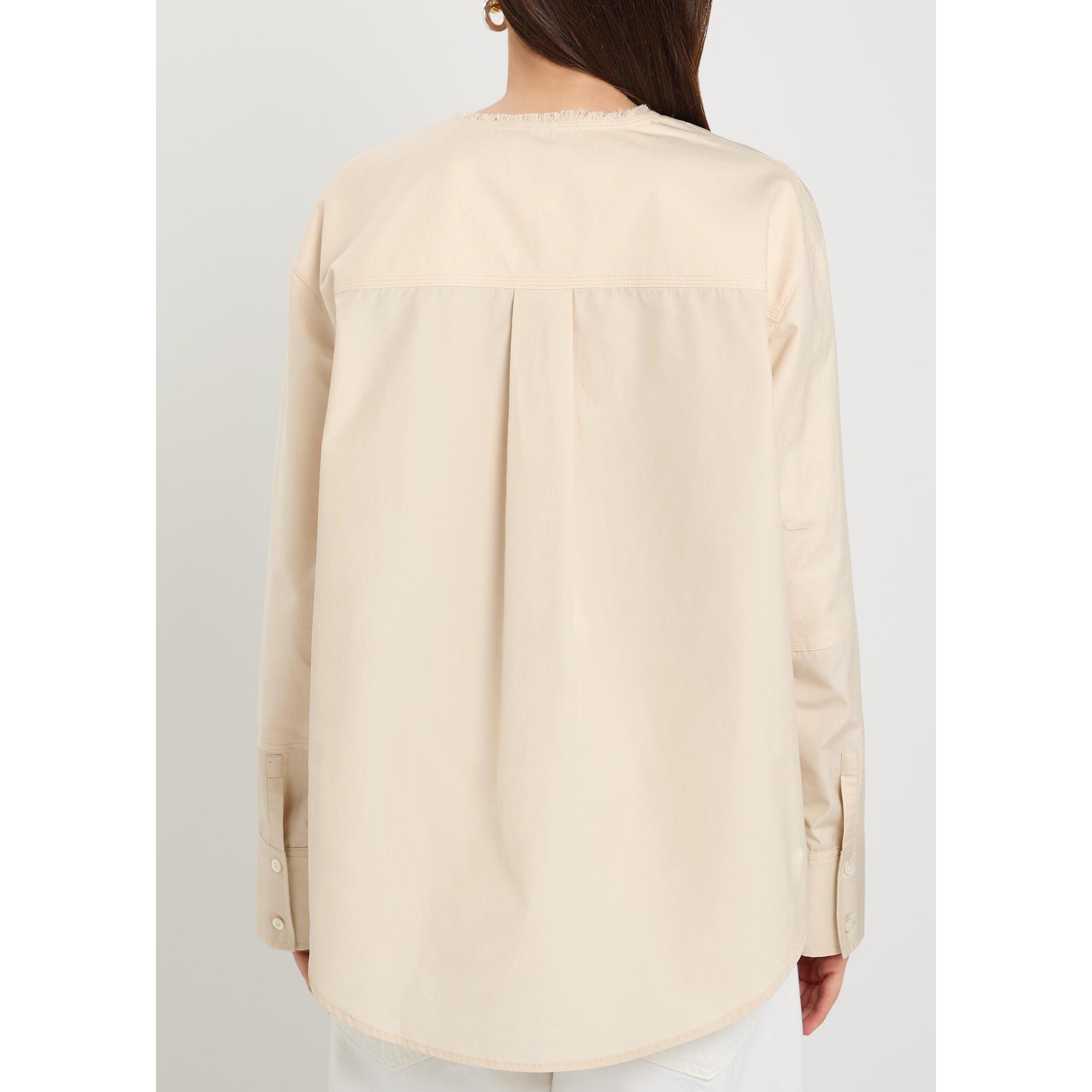 STONE - Philip Lim - S COLLARLESS COTTON POPLIN SHI - 3