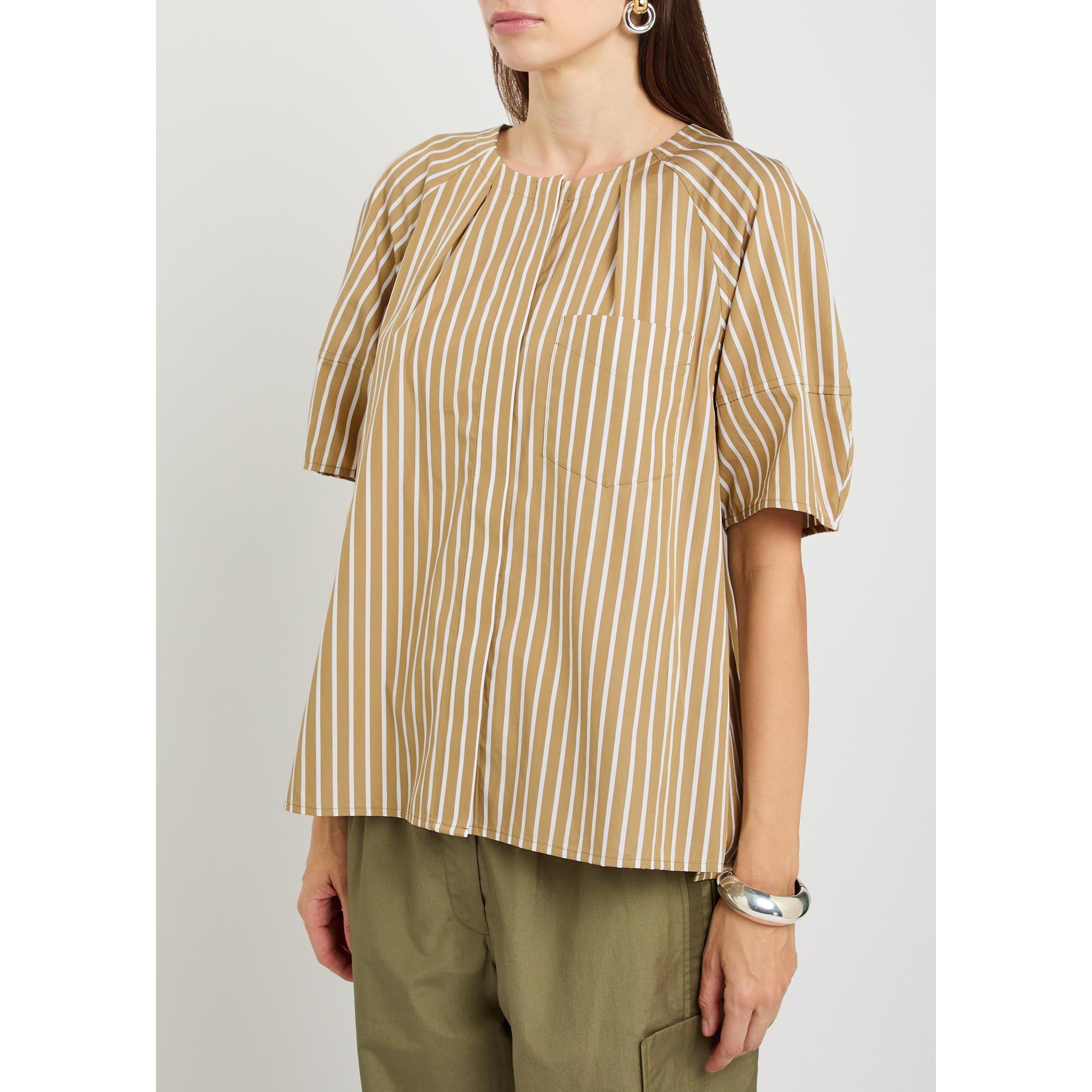 KHAKI - Philip Lim - STRIPE LANTERN SLEEVE SHIRT - 2