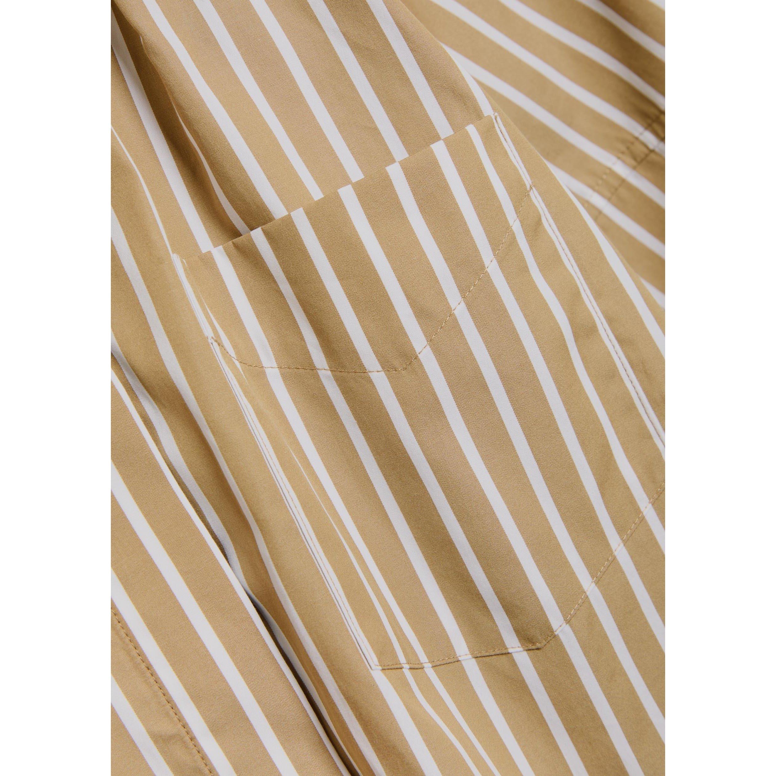 KHAKI - Philip Lim - STRIPE LANTERN SLEEVE SHIRT - 4