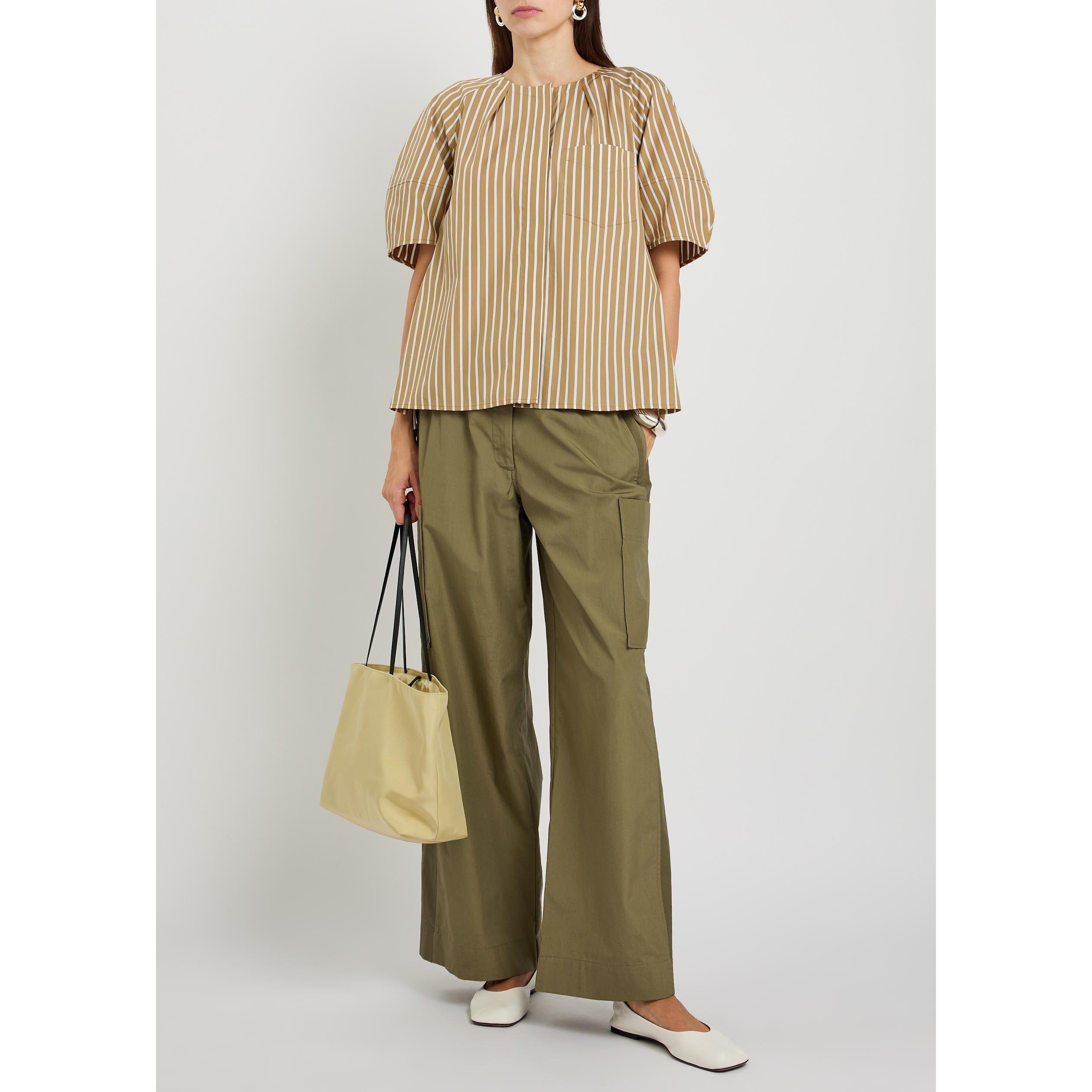 KHAKI - Philip Lim - STRIPE LANTERN SLEEVE SHIRT - 5