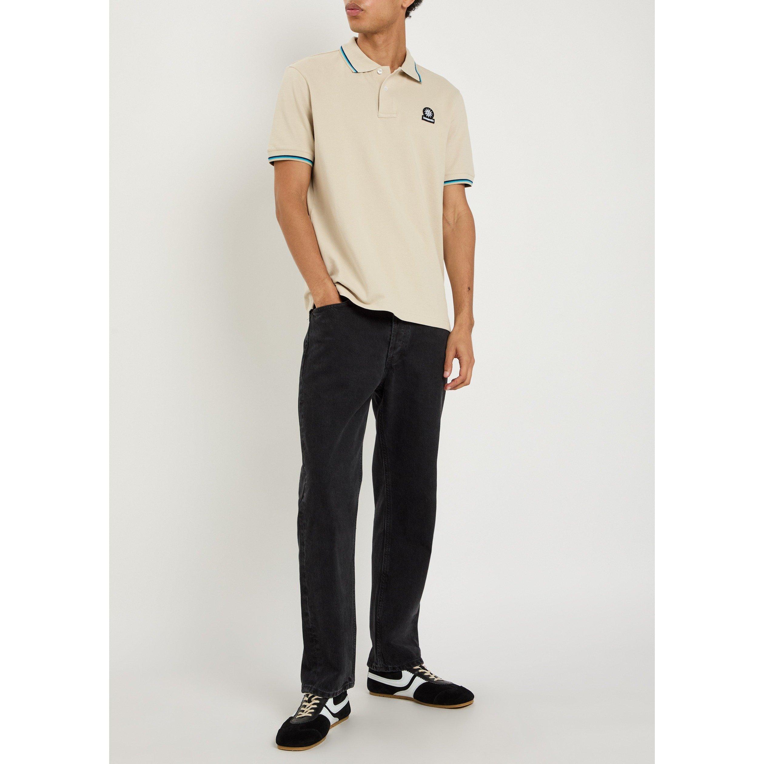 BEIGE - Sandbanks - Men's Cotton Short-Sleeve Polo Shirt - 5