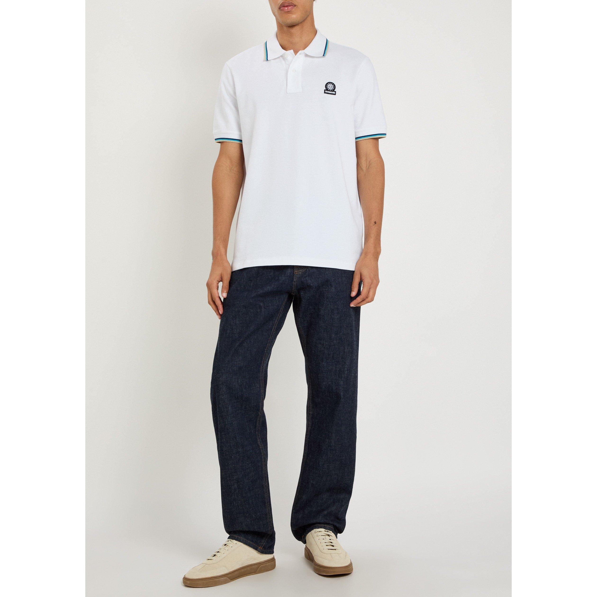 WHITE - Sandbanks - Men's Cotton Short-Sleeve Polo Shirt - 5
