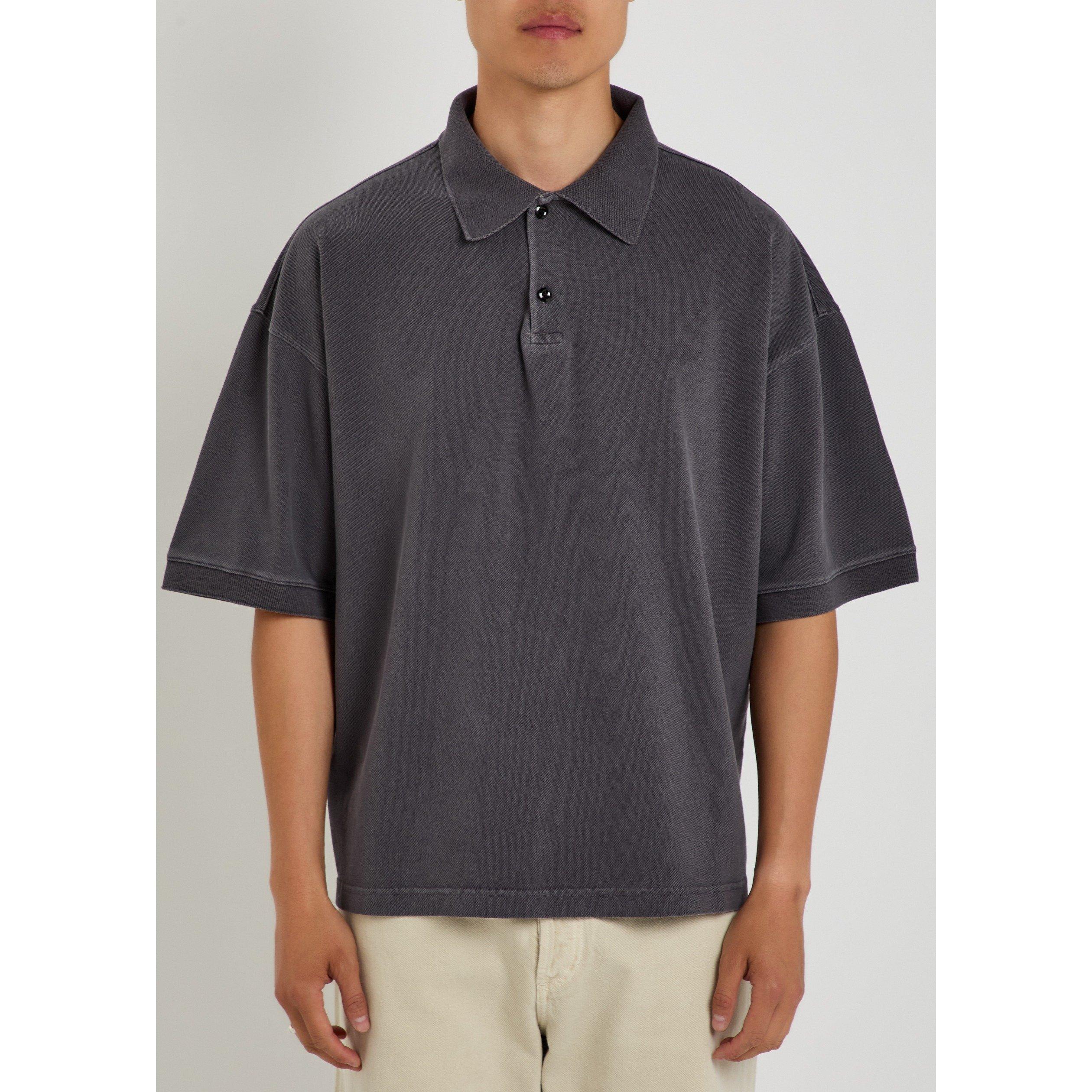 CHARCOAL - Agolde - Men's Curren Cotton Oversized-Fit Short-Sleeve Polo Shirt - 2