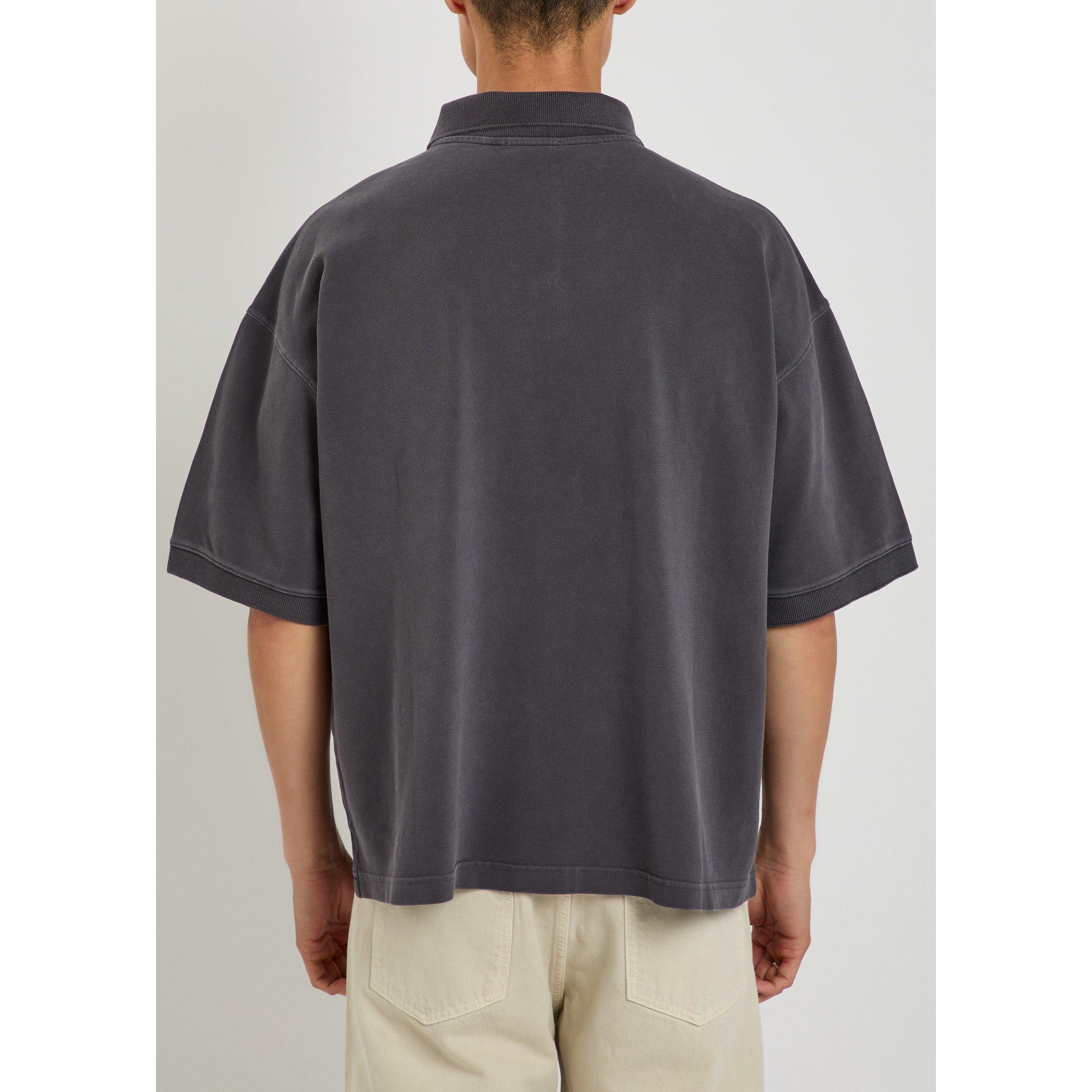 CHARCOAL - Agolde - Men's Curren Cotton Oversized-Fit Short-Sleeve Polo Shirt - 3