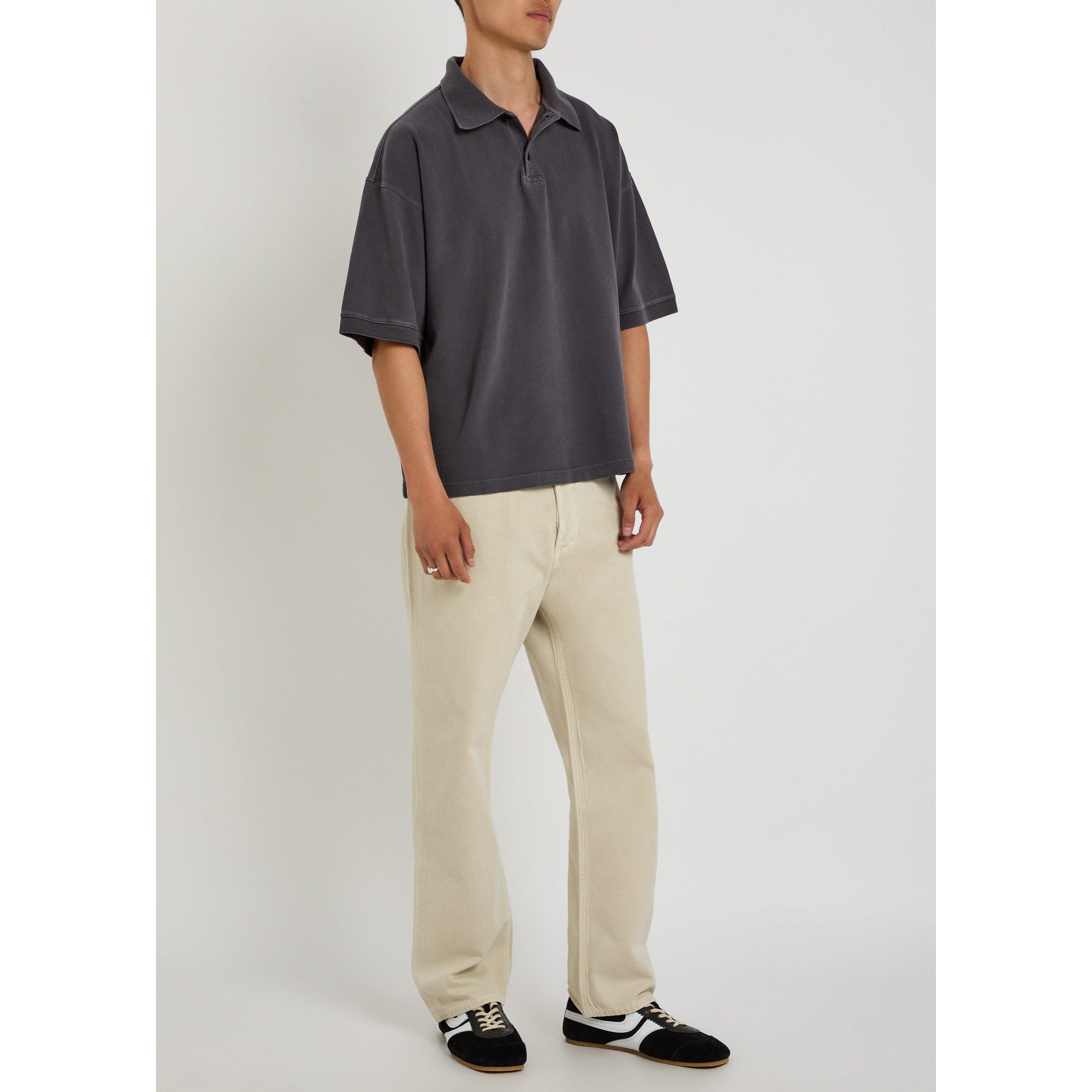 CHARCOAL - Agolde - Men's Curren Cotton Oversized-Fit Short-Sleeve Polo Shirt - 5