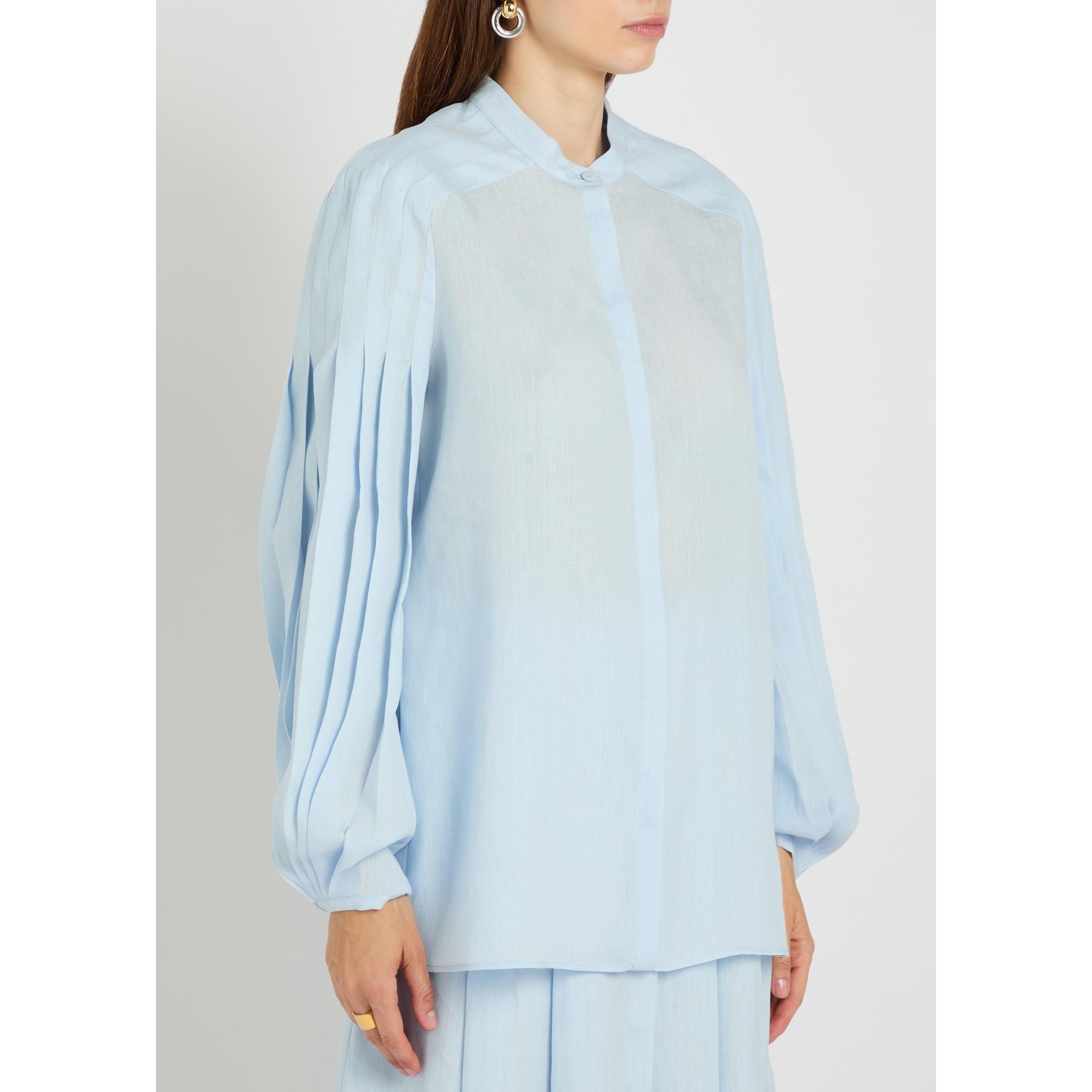 LIGHT BLUE - Gabriela Hearst - Women's Laetitia Long-Sleeve Linen Blouse - 2