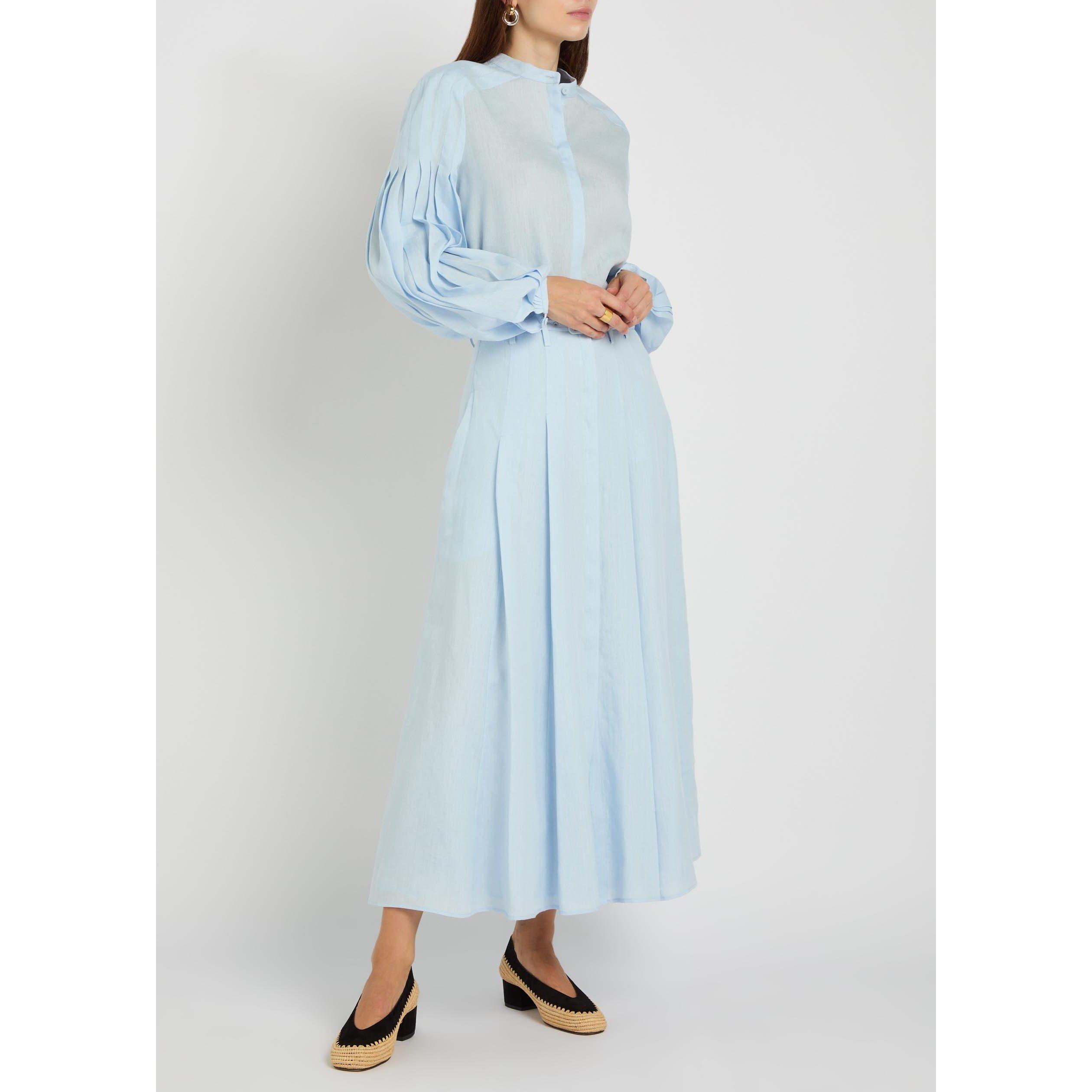 LIGHT BLUE - Gabriela Hearst - Women's Laetitia Long-Sleeve Linen Blouse - 5