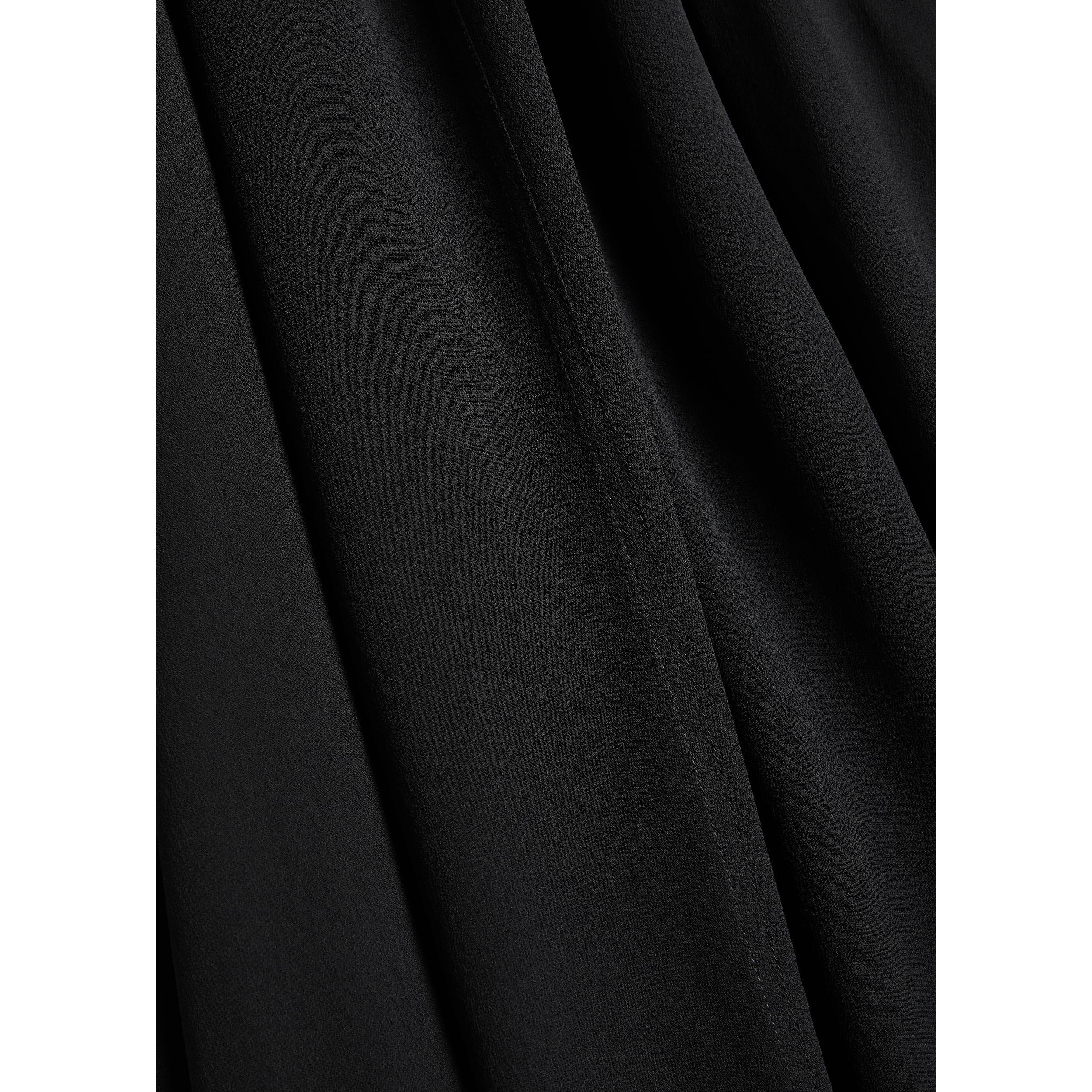 BLACK - Toteme - Women's Draped Scarf Long-Sleeve Oversized-Fit Blouse - 4