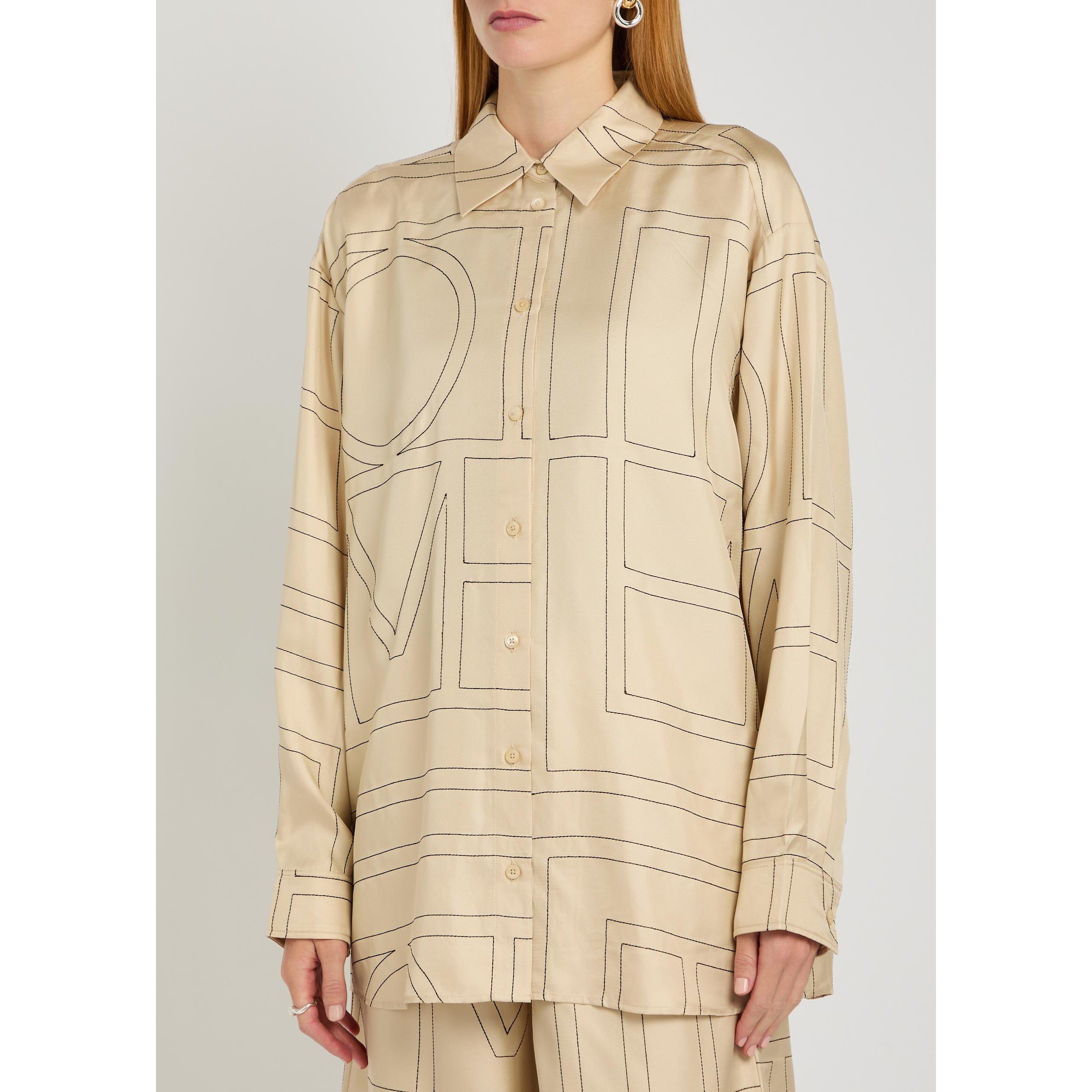 OFF WHITE - Toteme - Women's Embroidered Silk Blouse - 2