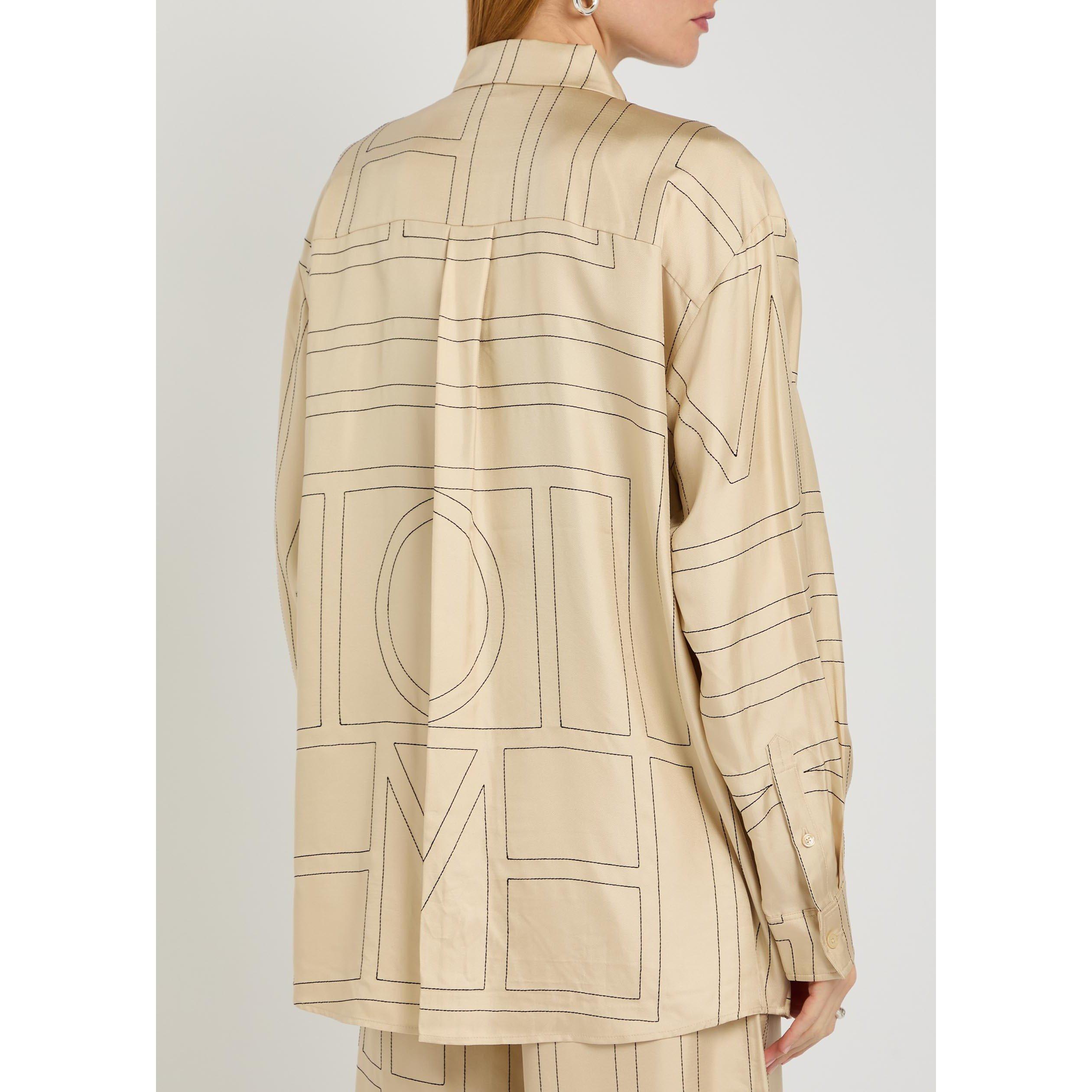 OFF WHITE - Toteme - Women's Embroidered Silk Blouse - 3
