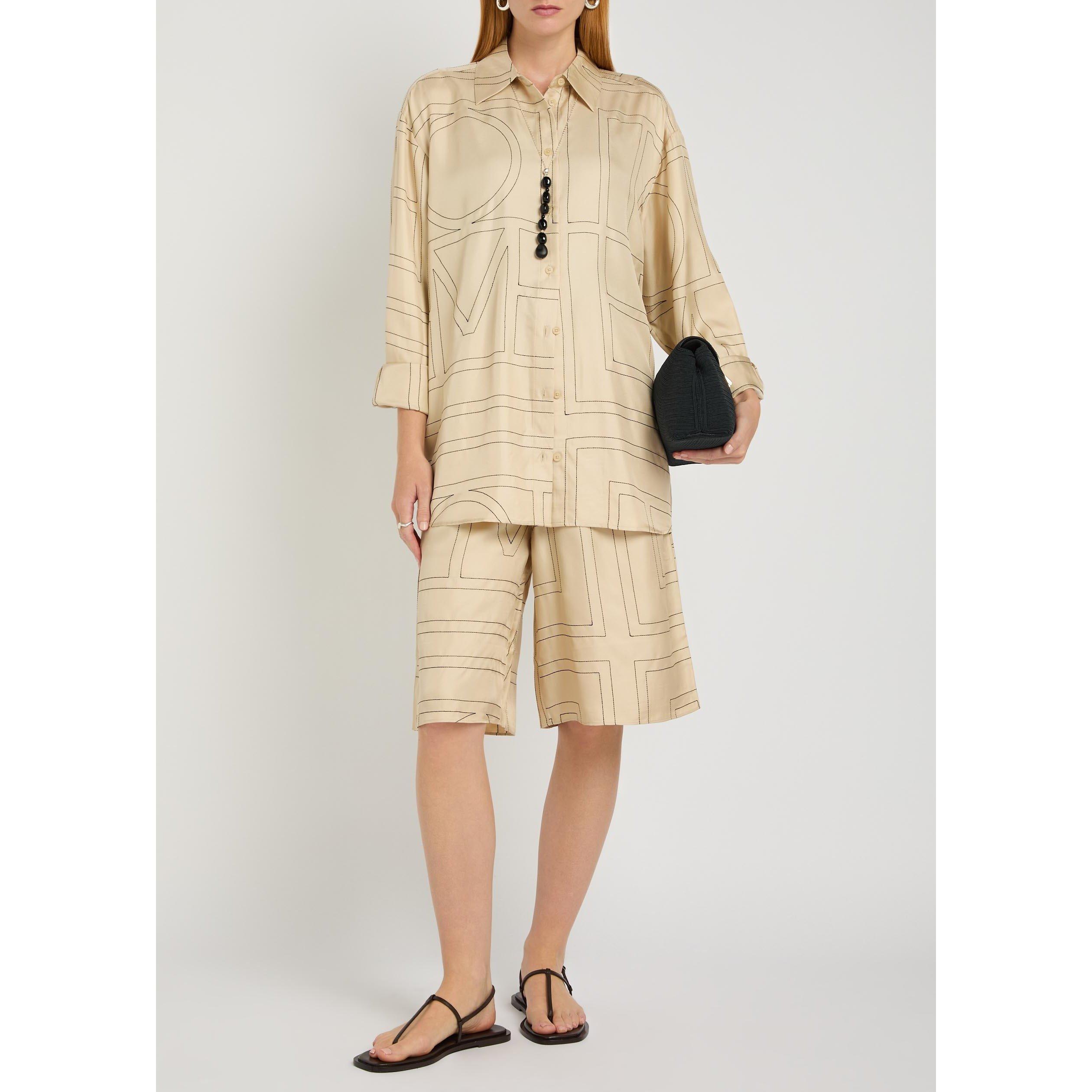 OFF WHITE - Toteme - Women's Embroidered Silk Blouse - 5