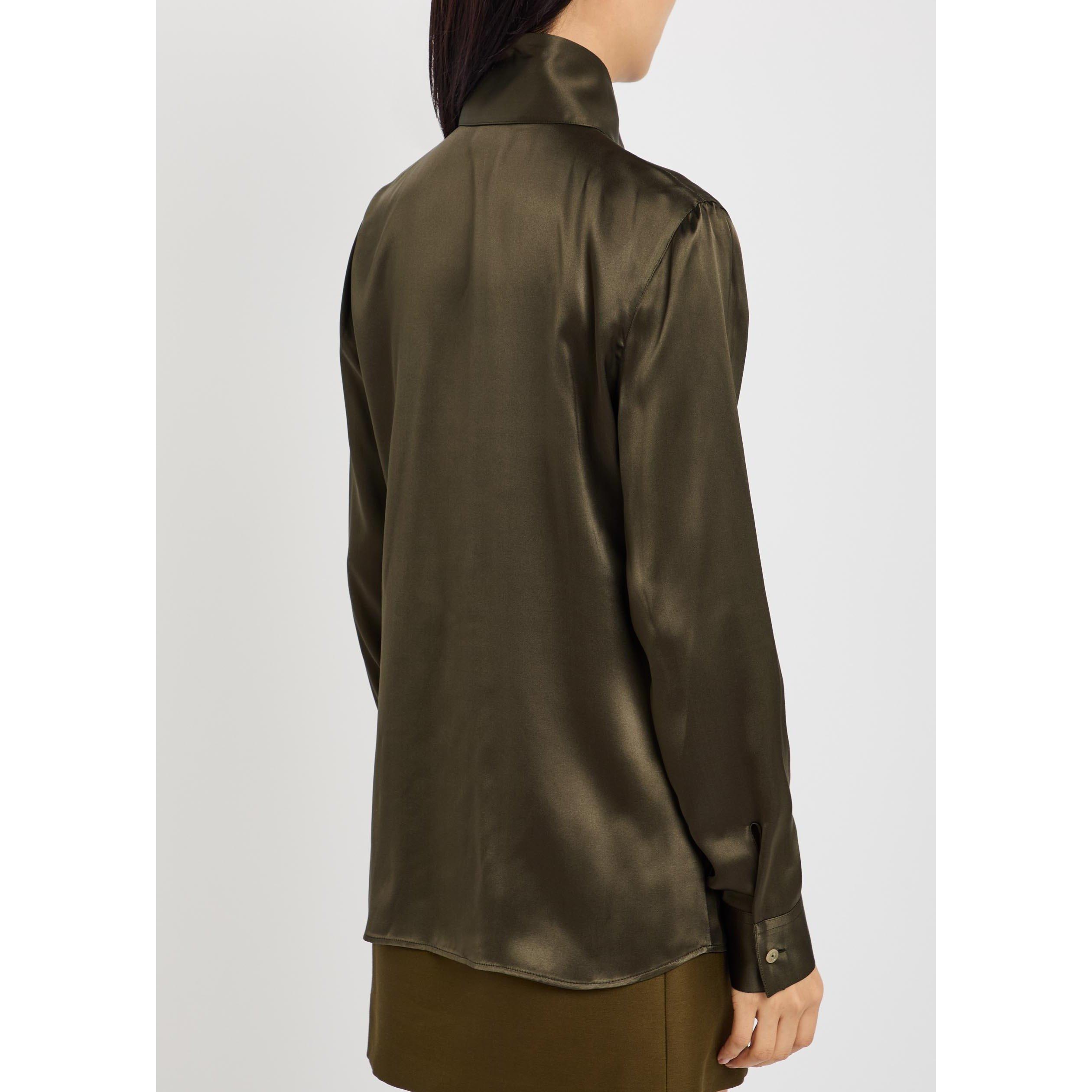 KHAKI - Khaite - Women's Ivy Silk Blouse - 3