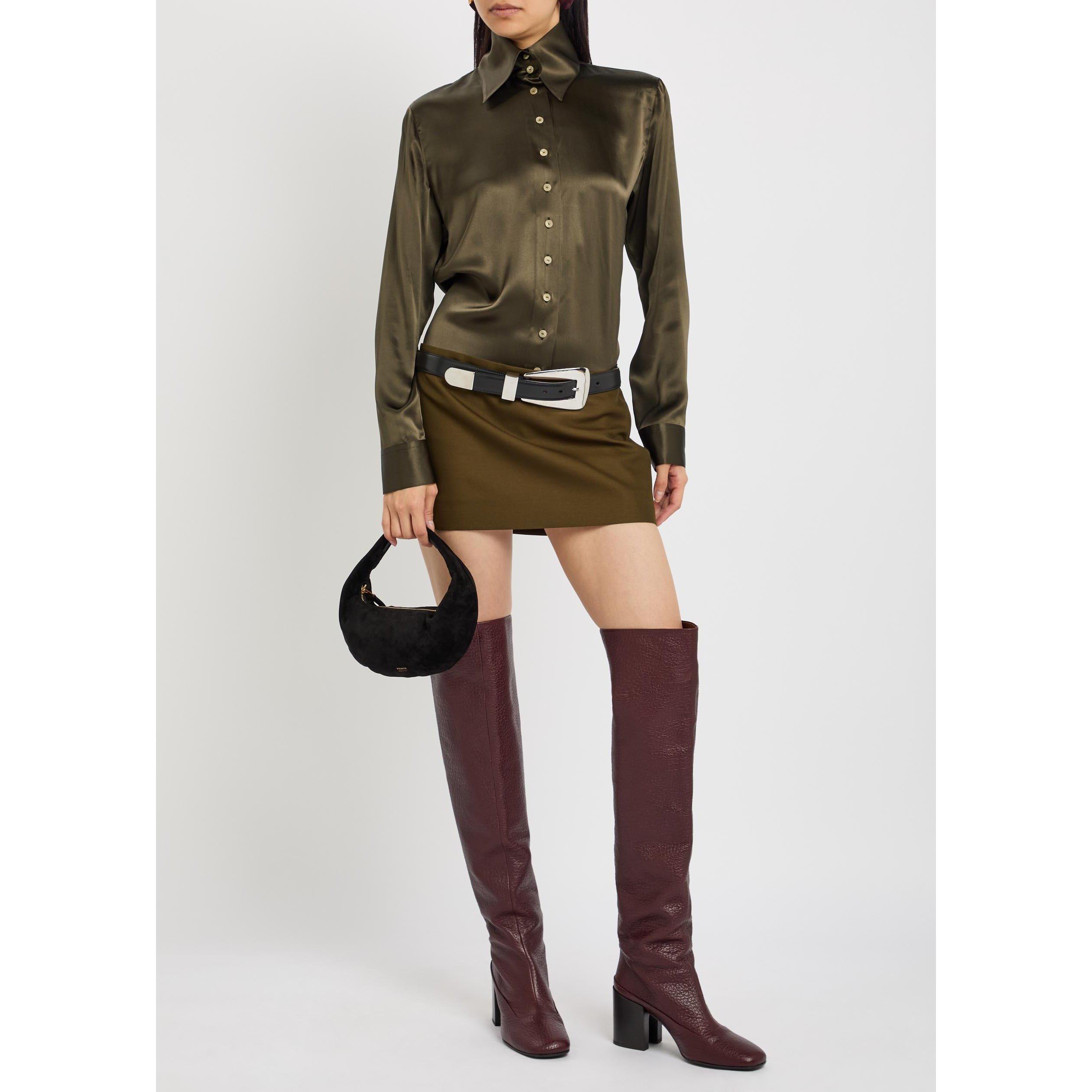 KHAKI - Khaite - Women's Ivy Silk Blouse - 5