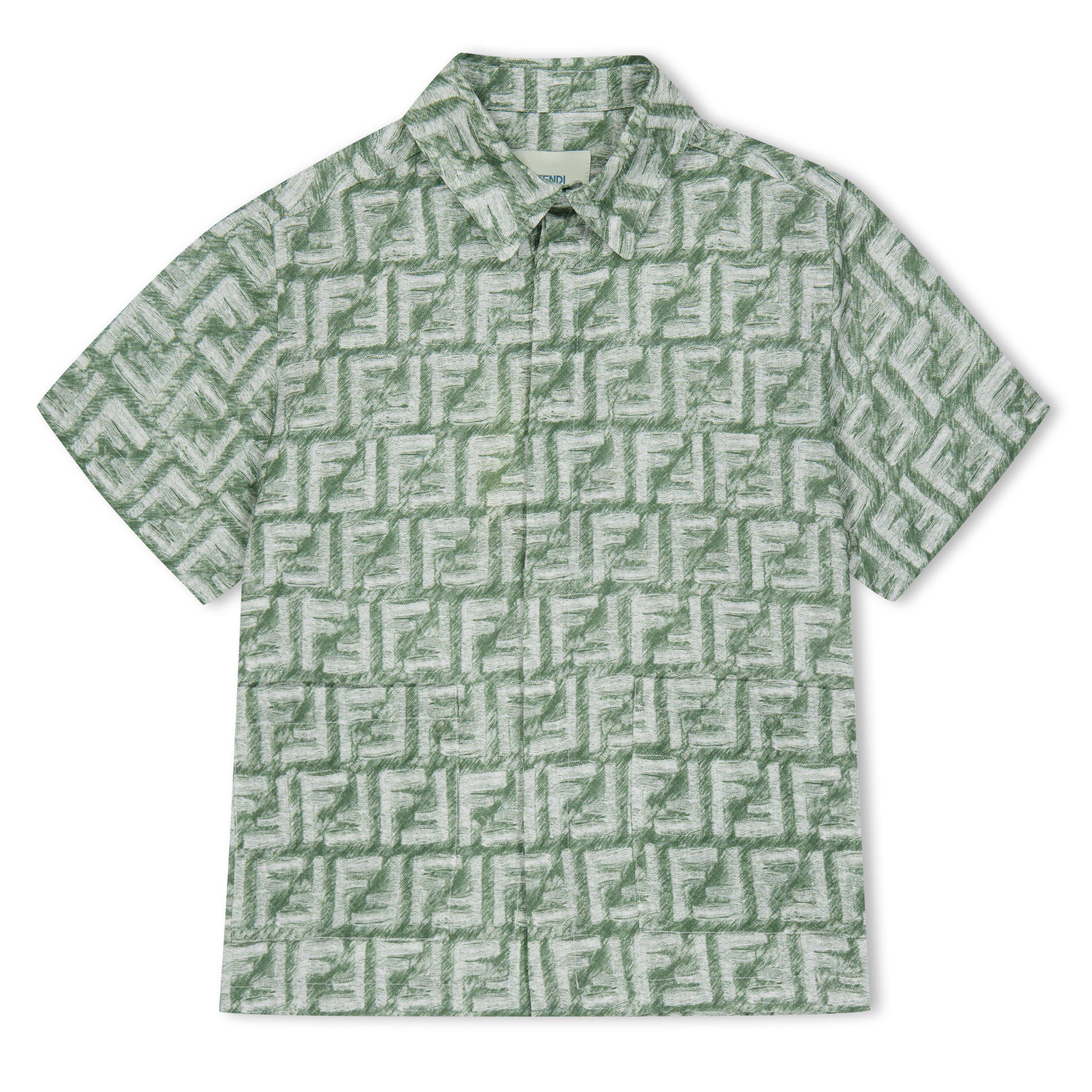 Green F1MTQ - Fendi - Ff Monogram Shirt Juniors - 1