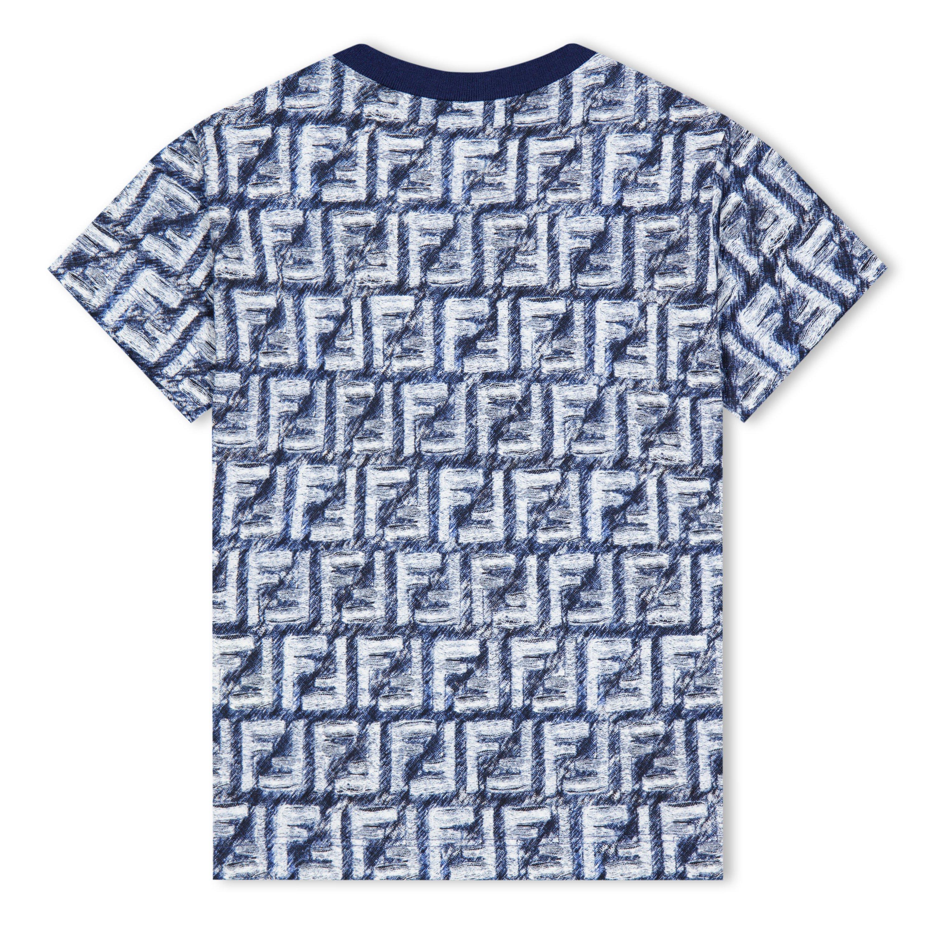 Blue F04V6 - Fendi - Ff Print T-Shirt Juniors - 2