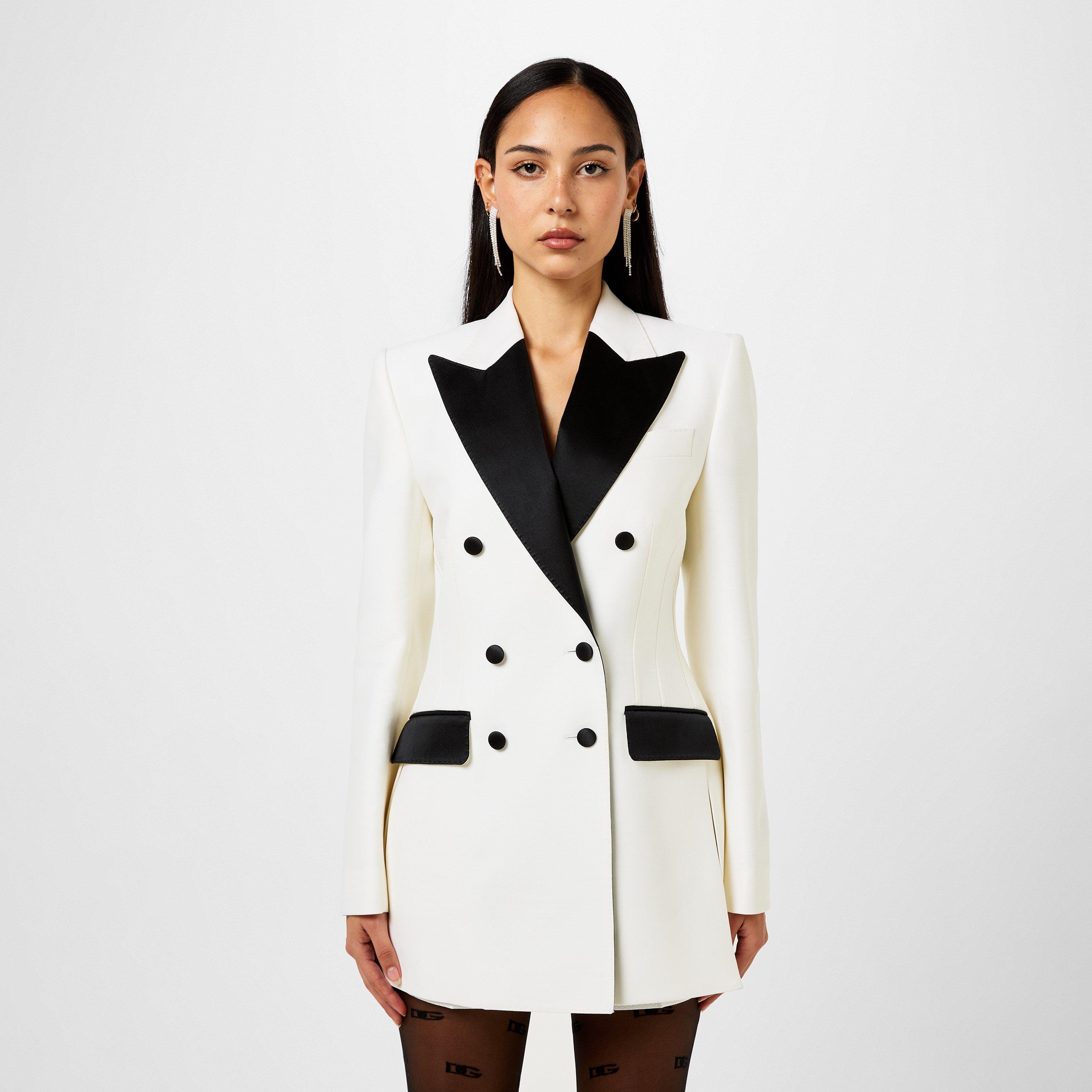BIANCO - Dolce and Gabbana - Faille Turlington Tuxedo Blazer - 1