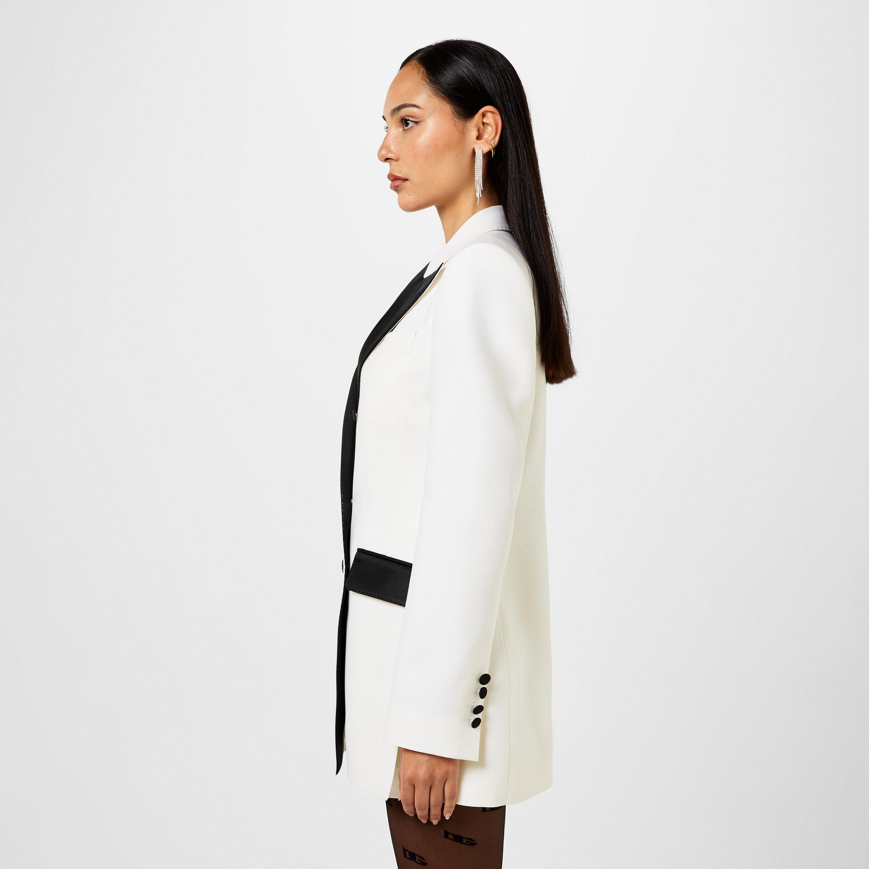 BIANCO - Dolce and Gabbana - Faille Turlington Tuxedo Blazer - 2