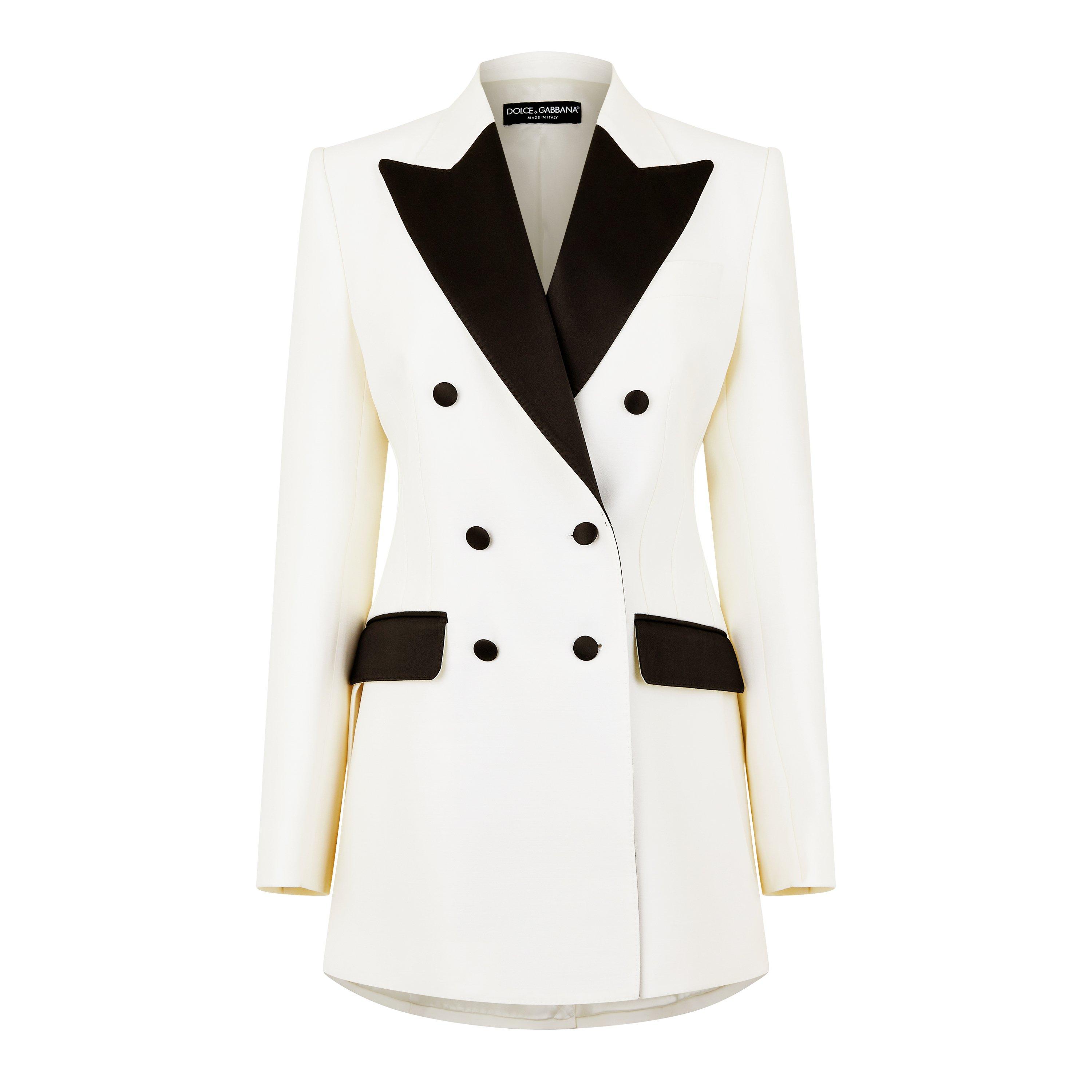 BIANCO - Dolce and Gabbana - Faille Turlington Tuxedo Blazer - 5