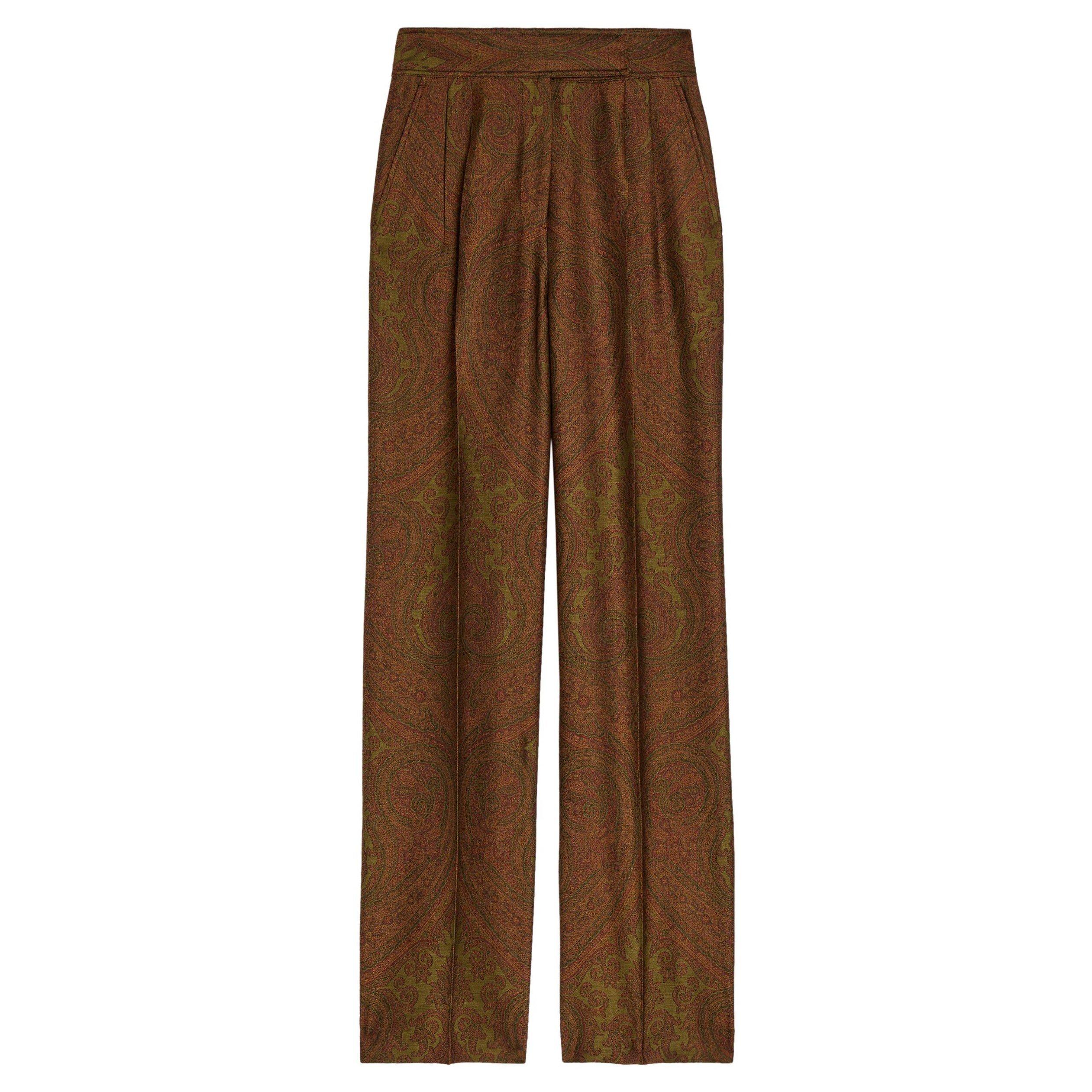 MULTICOLOURED - Etro - Women's Paisley Wool-Blend Straight Trousers - 1