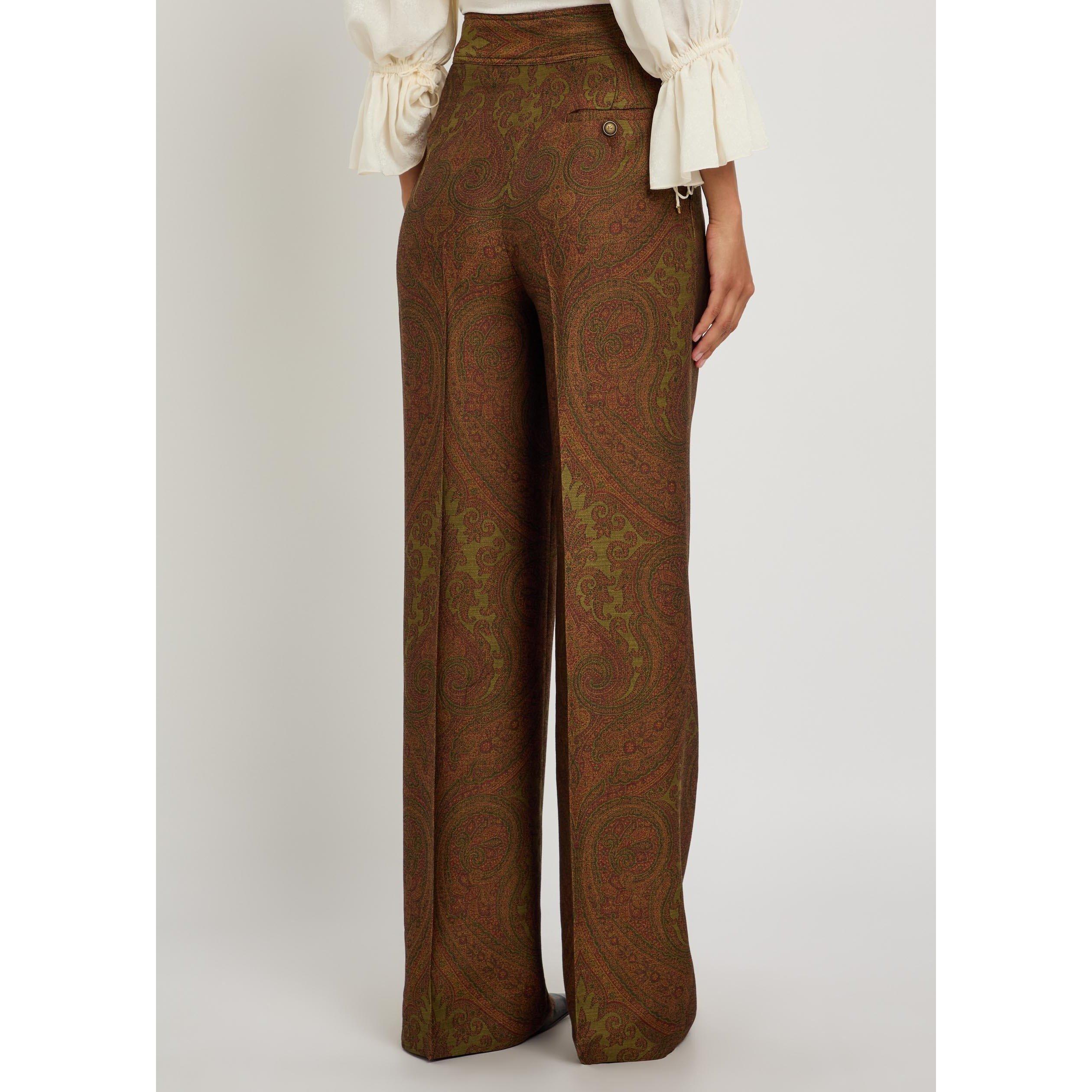 MULTICOLOURED - Etro - Women's Paisley Wool-Blend Straight Trousers - 3
