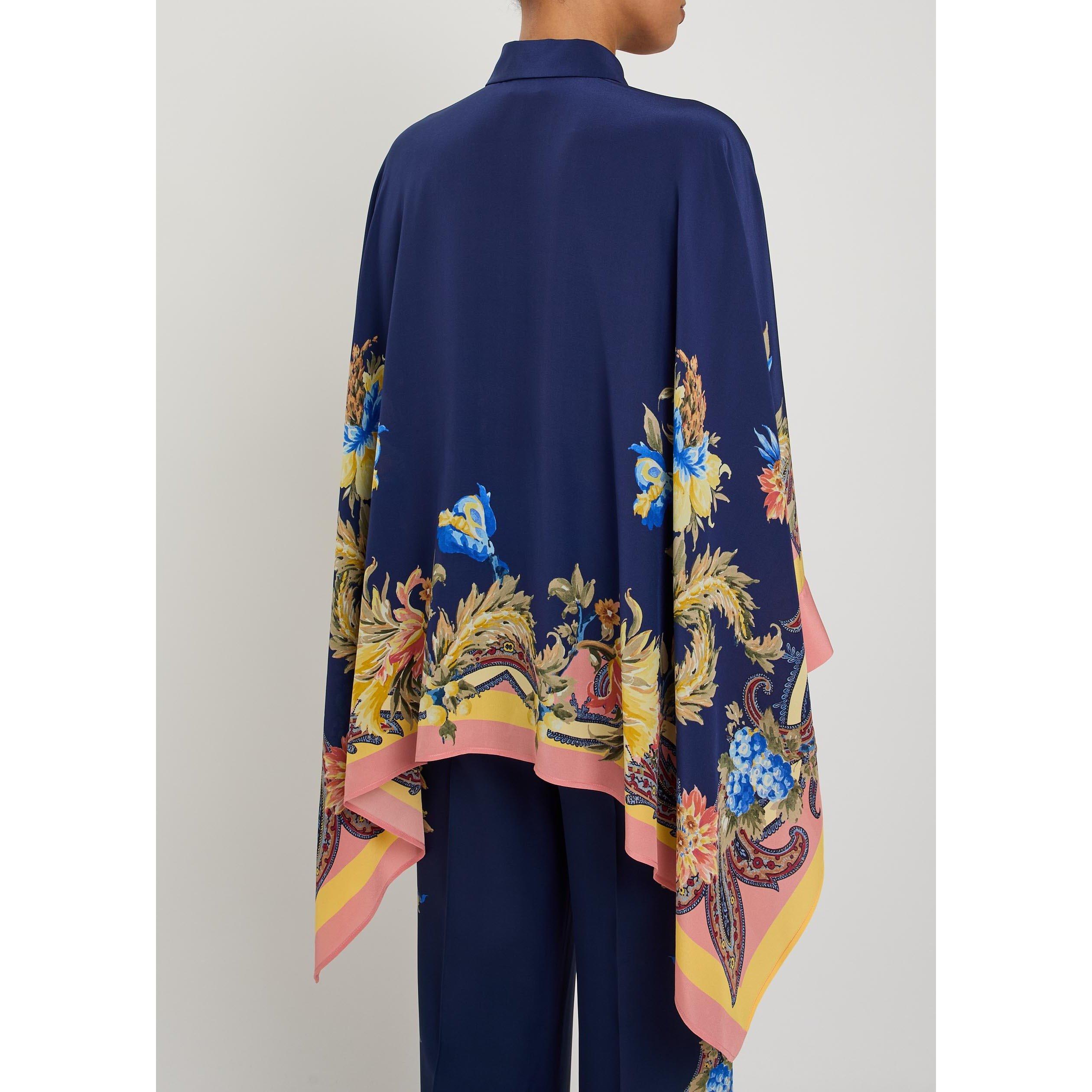 MULTICOLOURED - Etro - Women's Paisley Silk Long-Sleeve Oversized-Fit Blouse - 3
