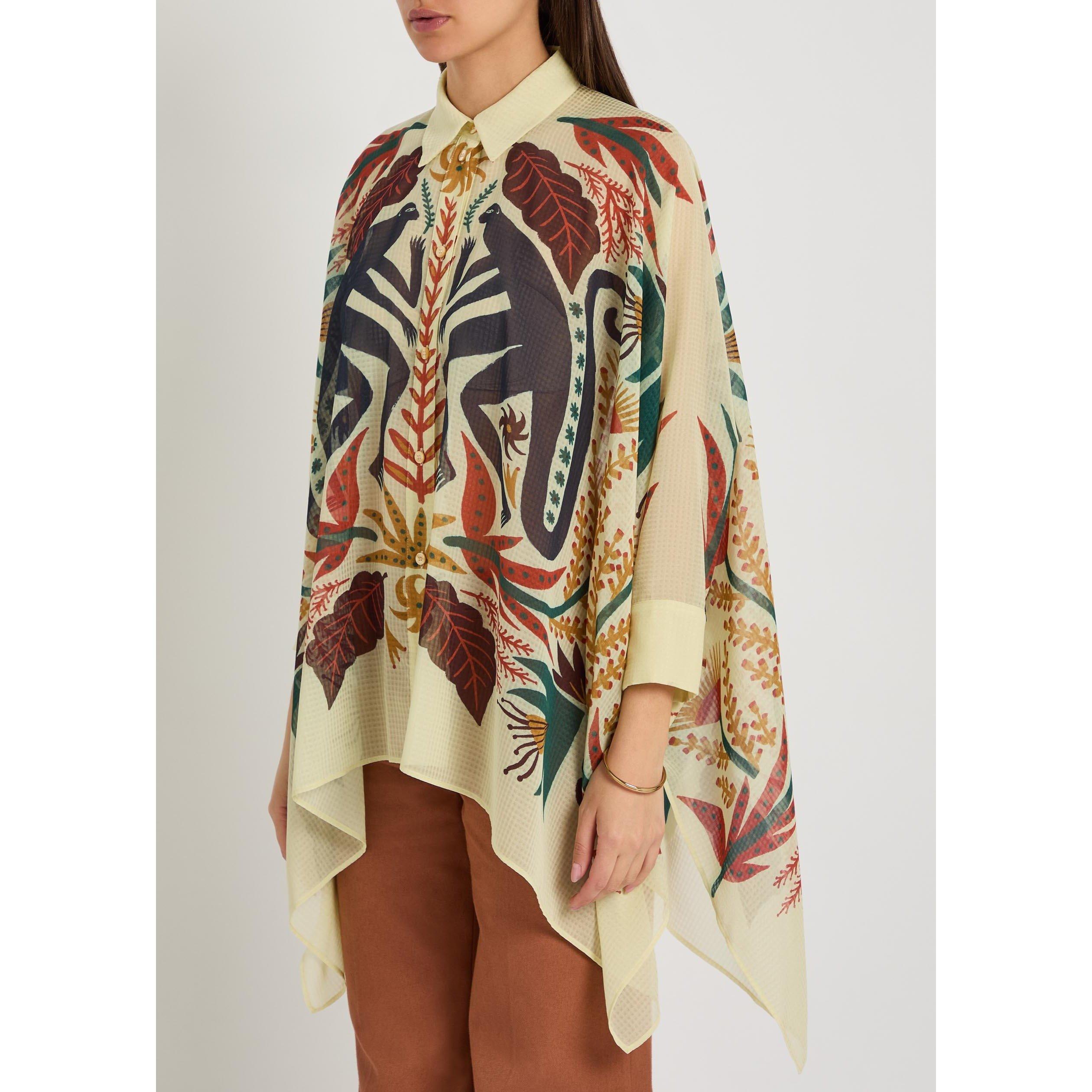 MULTICOLOURED - Etro - Women's Printed Long-Sleeve Oversized-Fit Blouse - 2