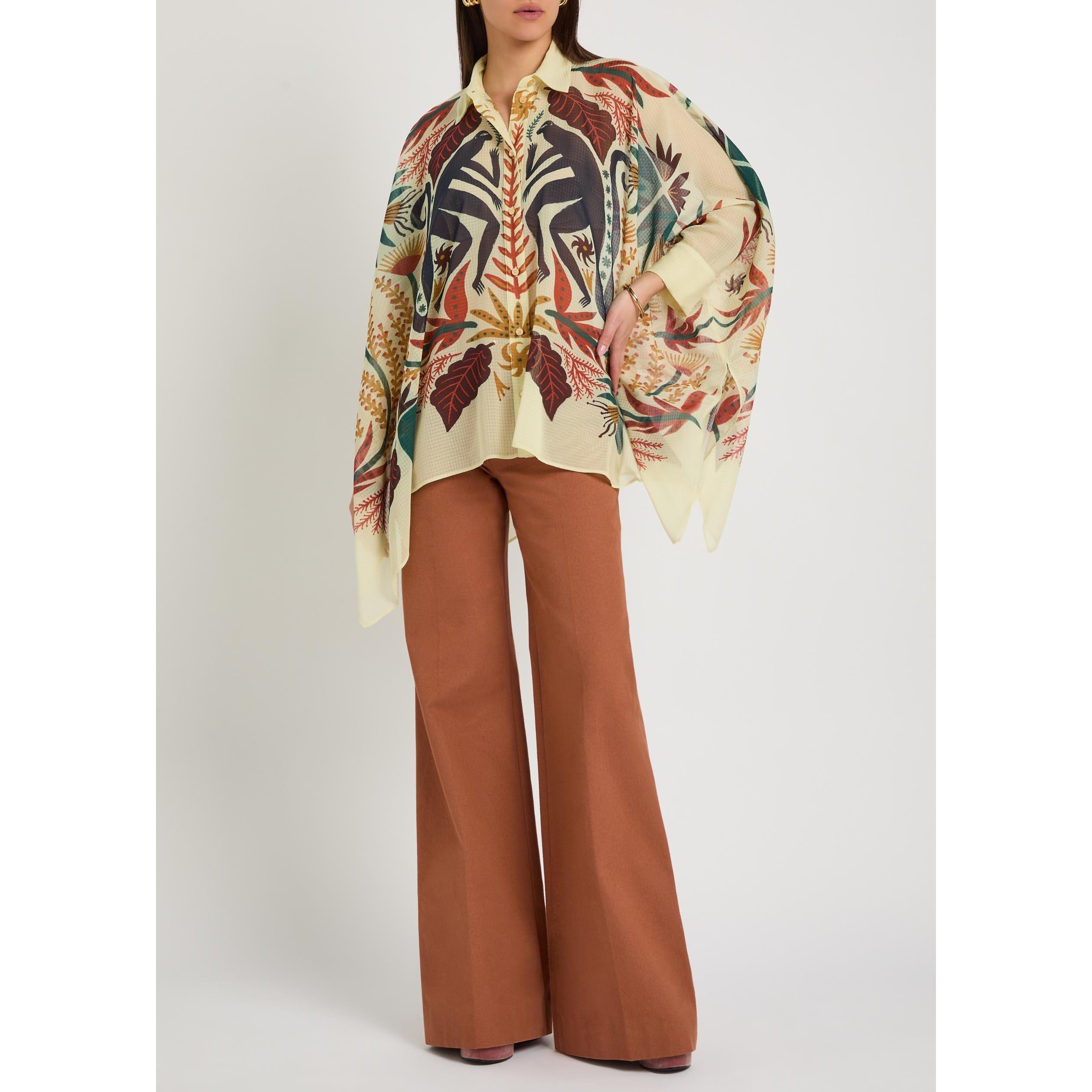 MULTICOLOURED - Etro - Women's Printed Long-Sleeve Oversized-Fit Blouse - 5