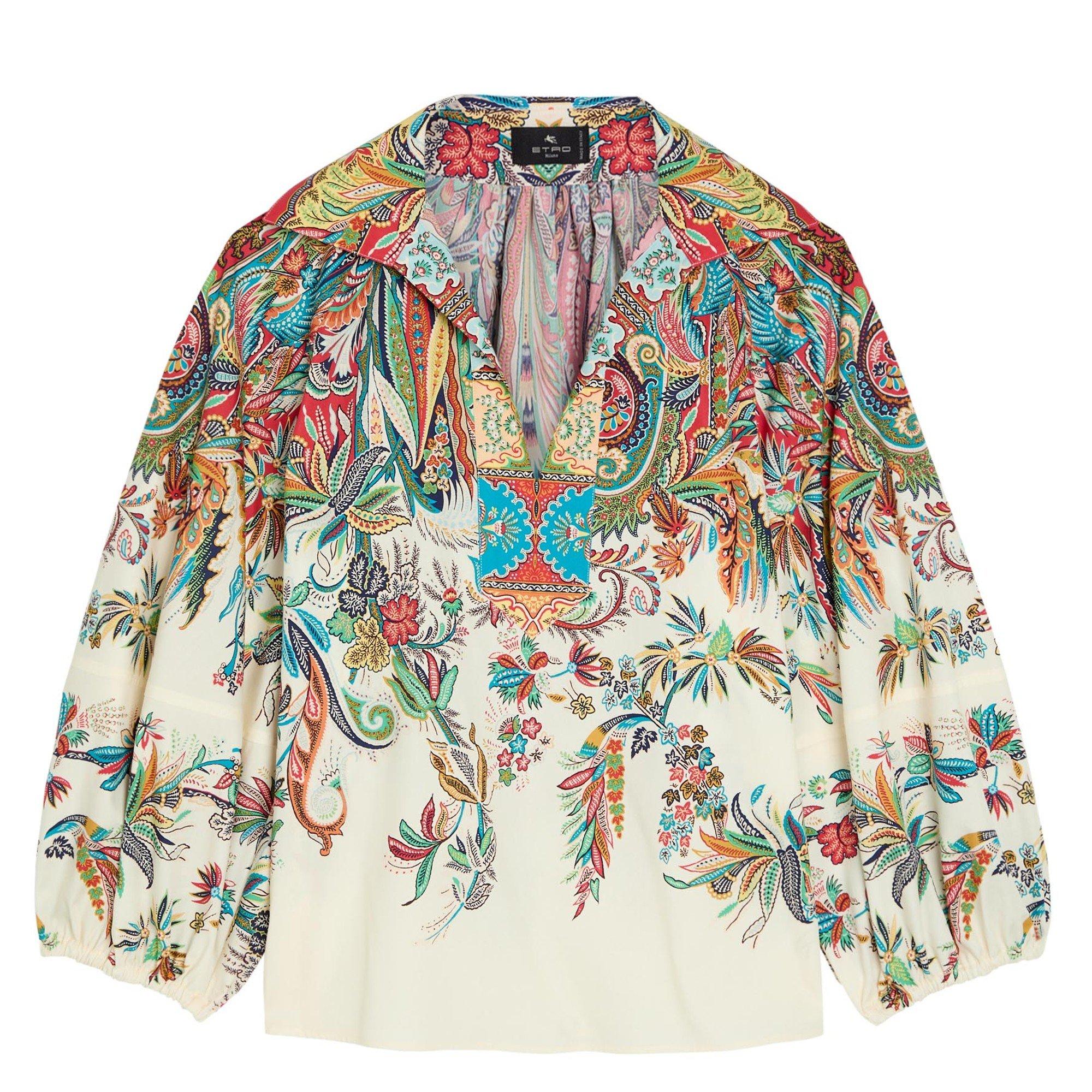MULTICOLOURED - Etro - Women's Cotton Long-Sleeve Blouse - 1