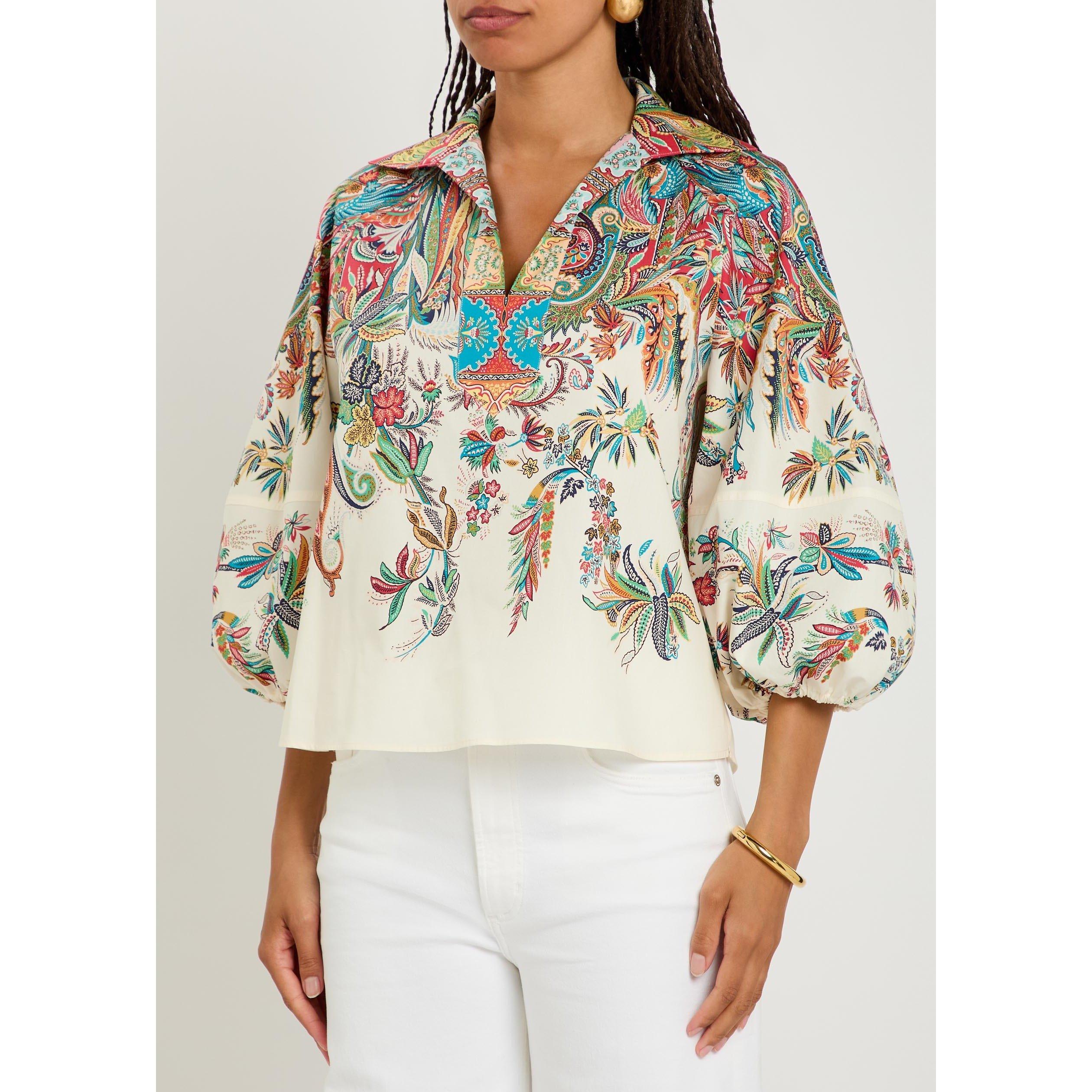MULTICOLOURED - Etro - Women's Cotton Long-Sleeve Blouse - 2