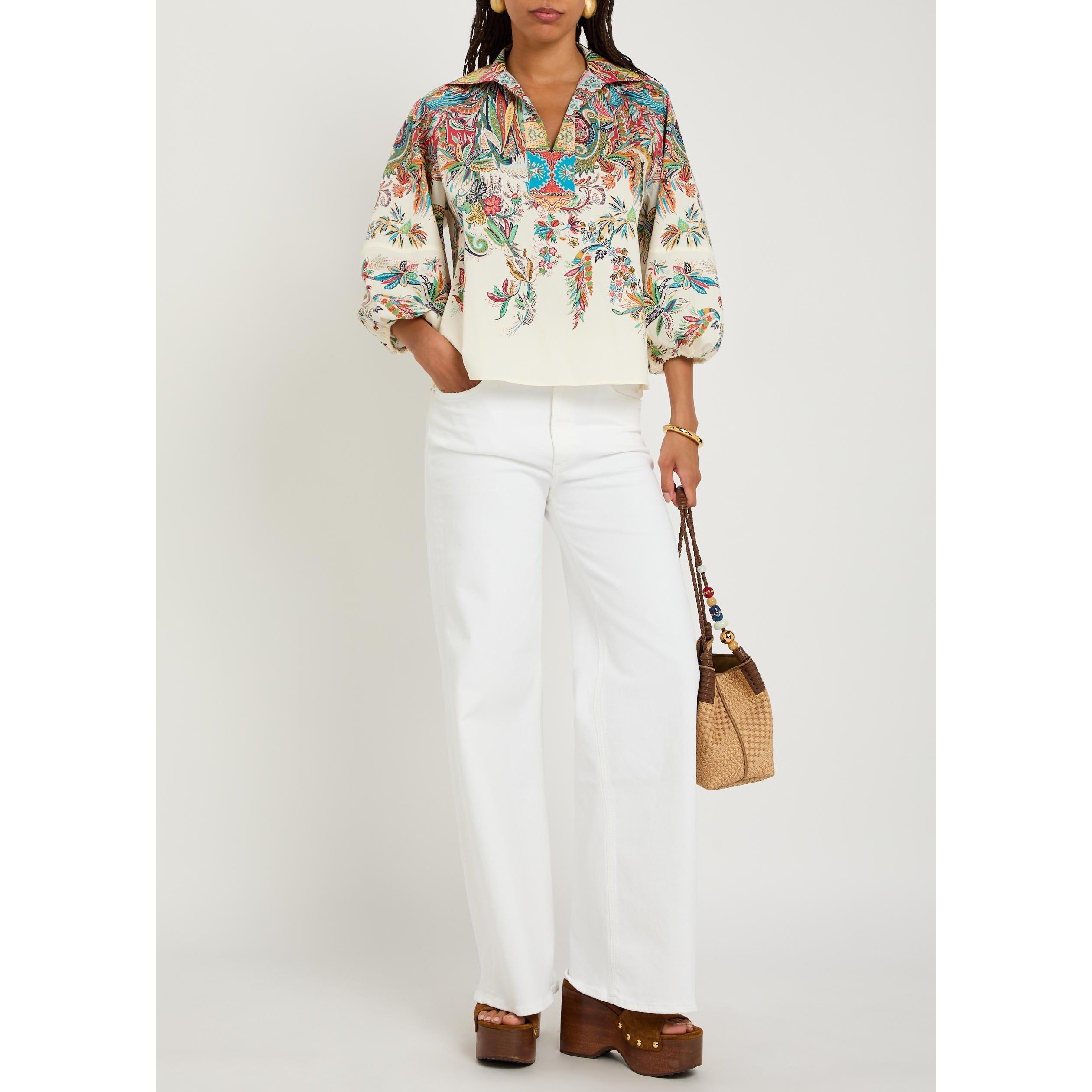 MULTICOLOURED - Etro - Women's Cotton Long-Sleeve Blouse - 5