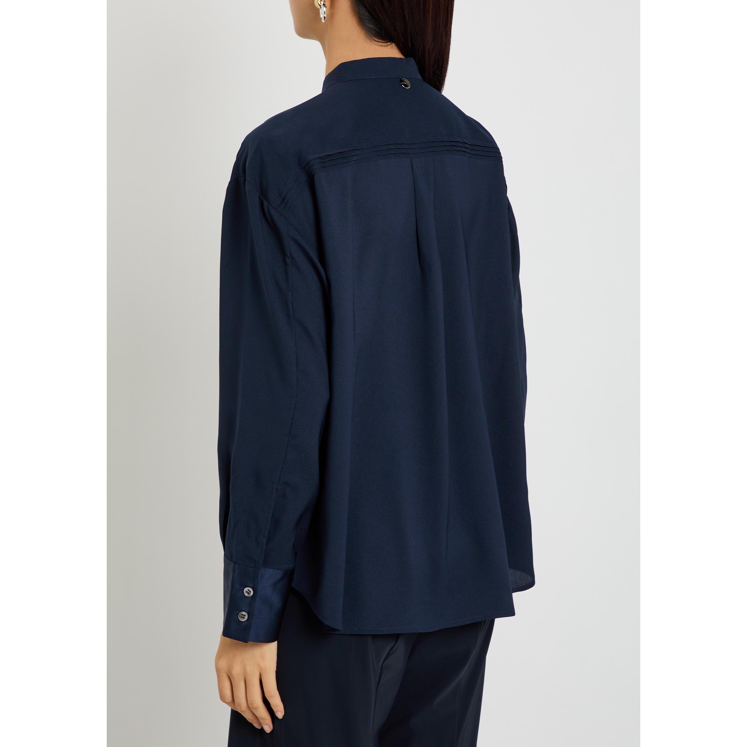 NAVY - High - Women's Gizmo Long-Sleeve Satin Blouse - 3