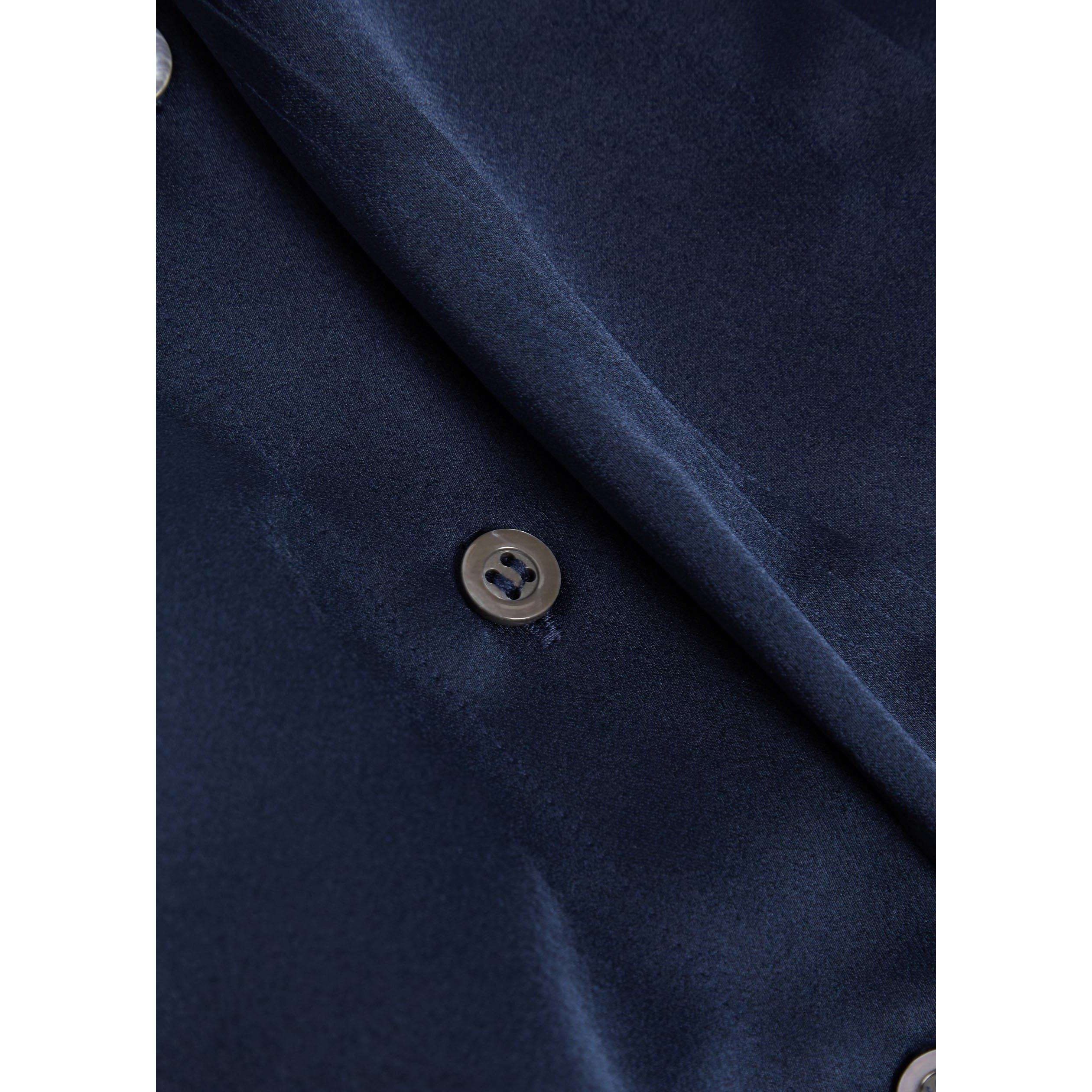 NAVY - High - Women's Gizmo Long-Sleeve Satin Blouse - 4