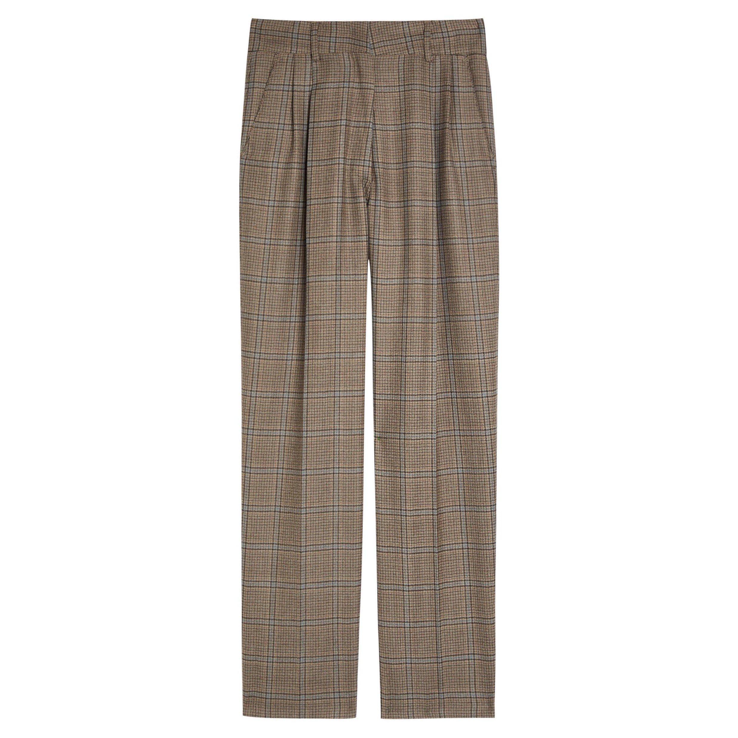 Blaze Milano Women's Saona Fox Wool Check Straight Leg Trousers